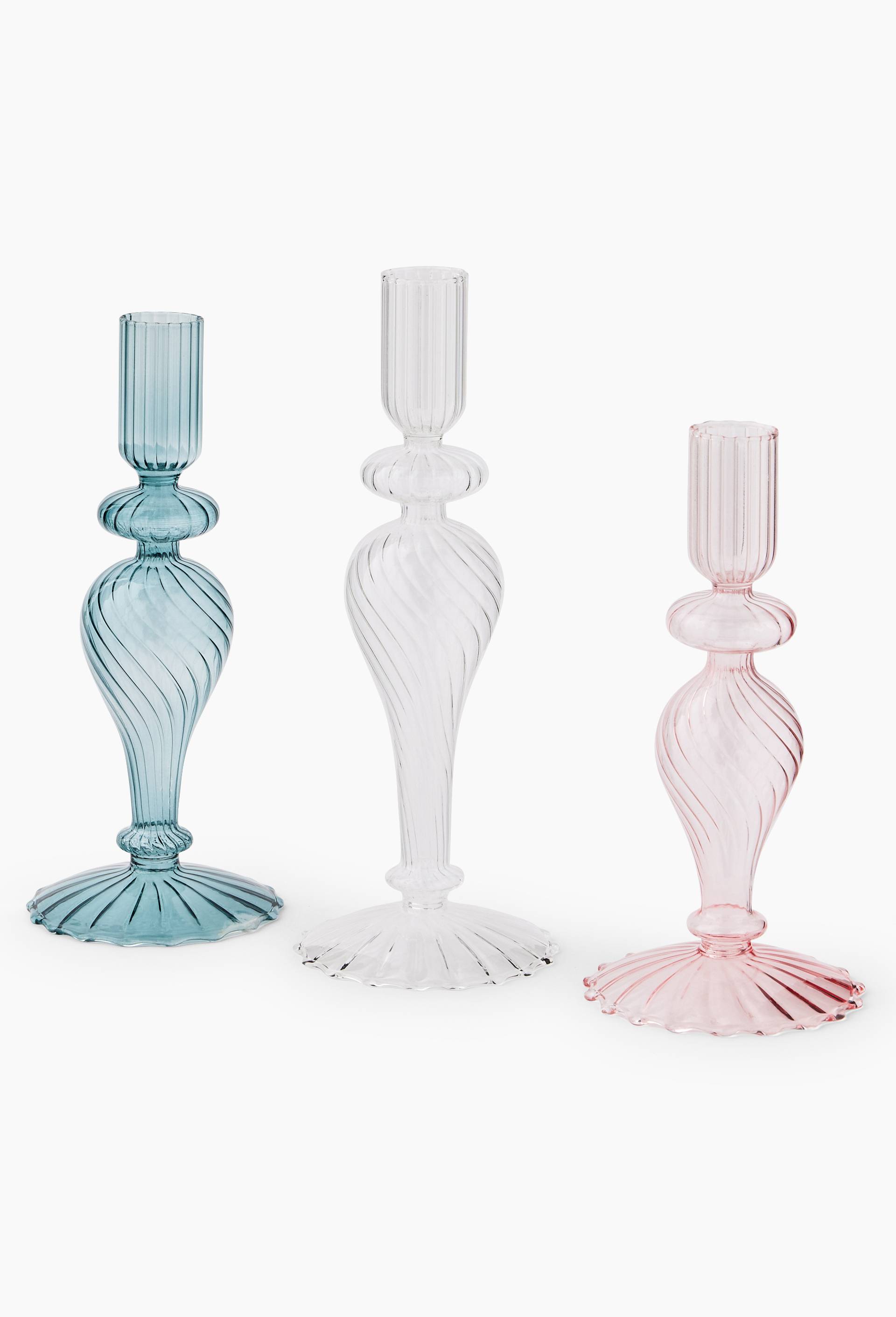 Bougeoir en borosilicate twisté L, Transparent, large image number 1