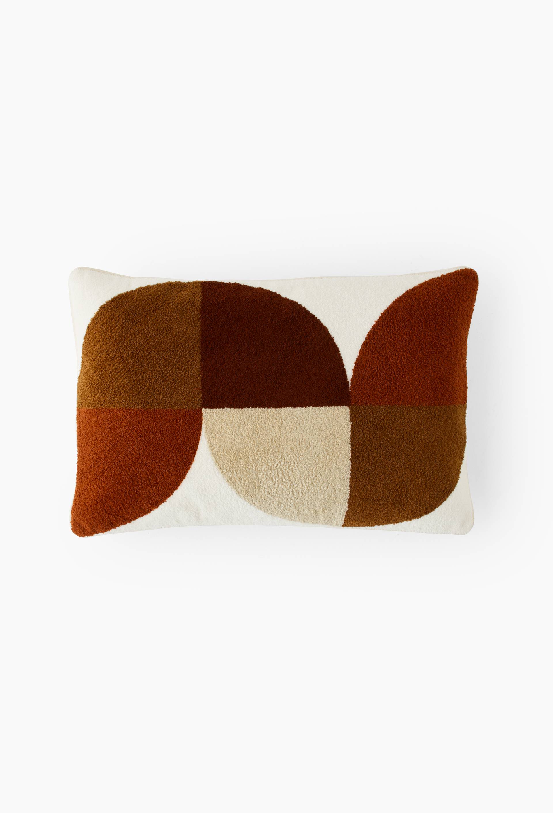 Coussin bouclette graphique, 40x60cm, coton, oekotex, Ecru, large image number 0.0