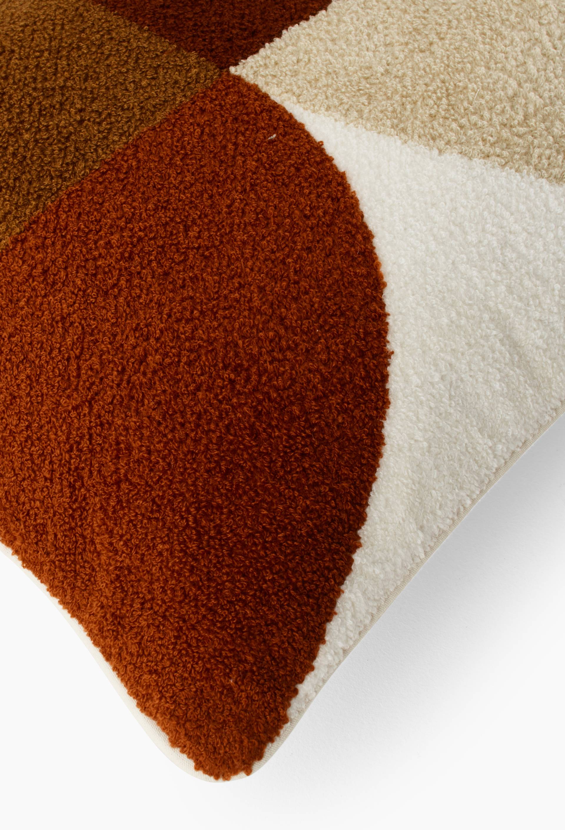 Coussin bouclette graphique, 40x60cm, coton, oekotex, Ecru, large image number 1