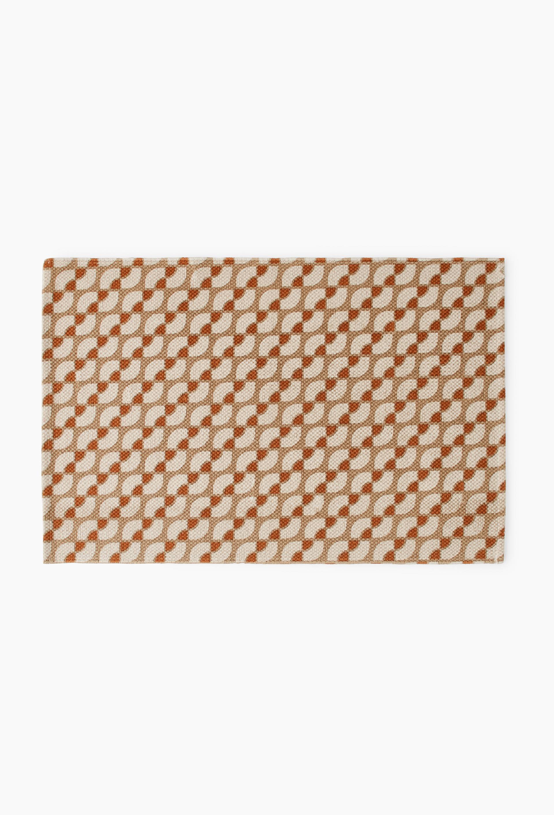 Tapis imprimé graphique, 60x90cm, coton, oekotex, Brun clair, large image number 0.0