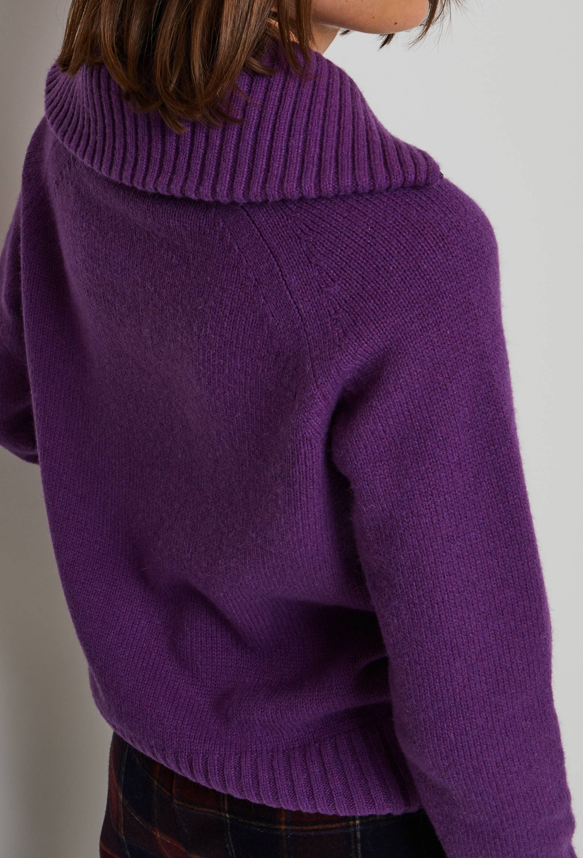 Pull col zippé contenant de la laine, Violet, large image number 1.0