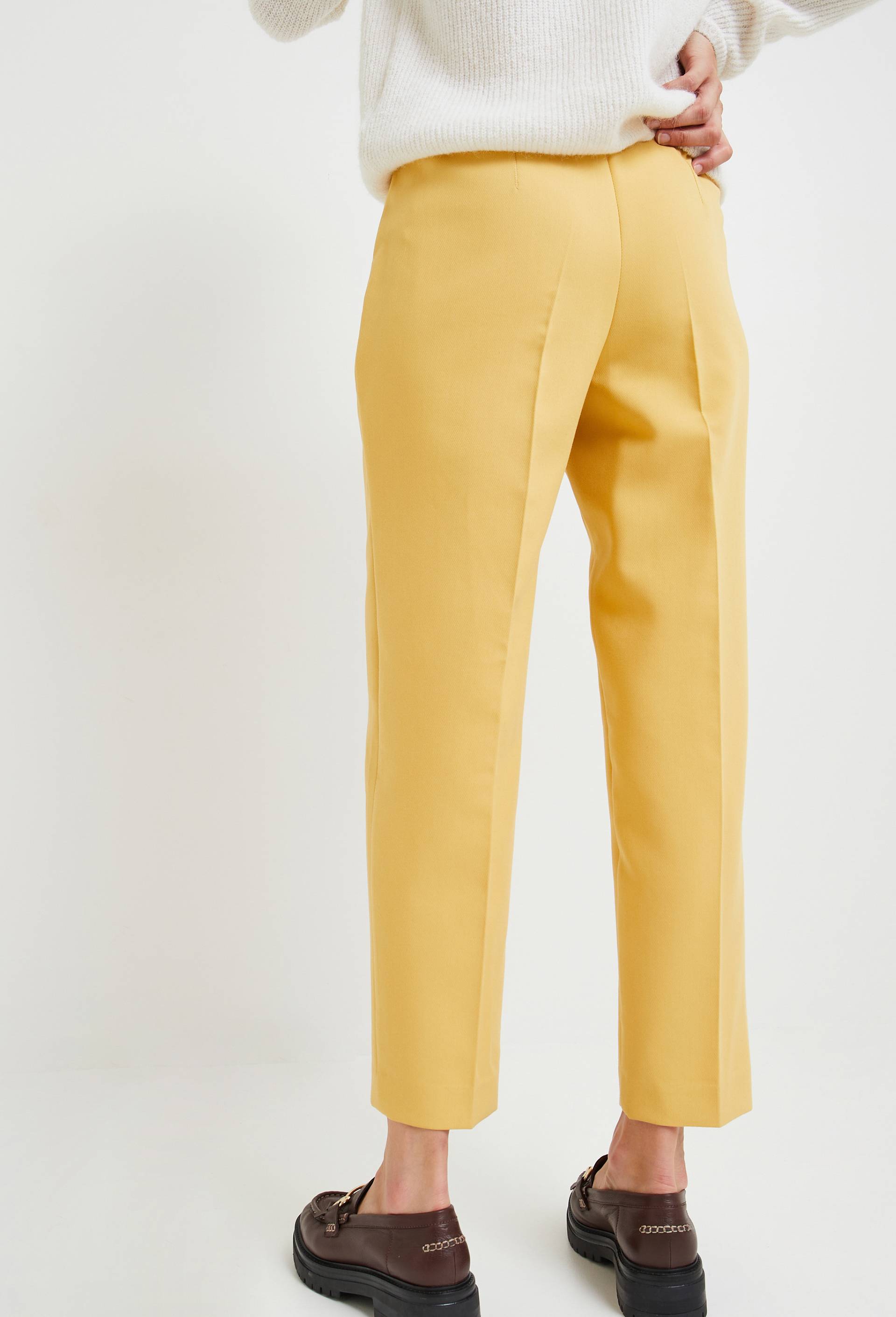 Pantalon droit taille haute, certifié Oeko-Tex, Jaune clair, large image number 1.0