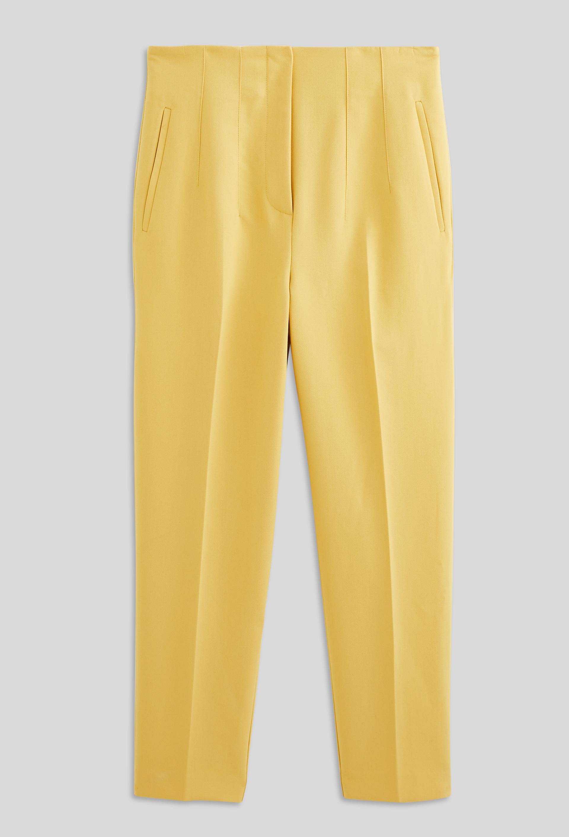 Pantalon droit taille haute, certifié Oeko-Tex, Jaune clair, large image number 2