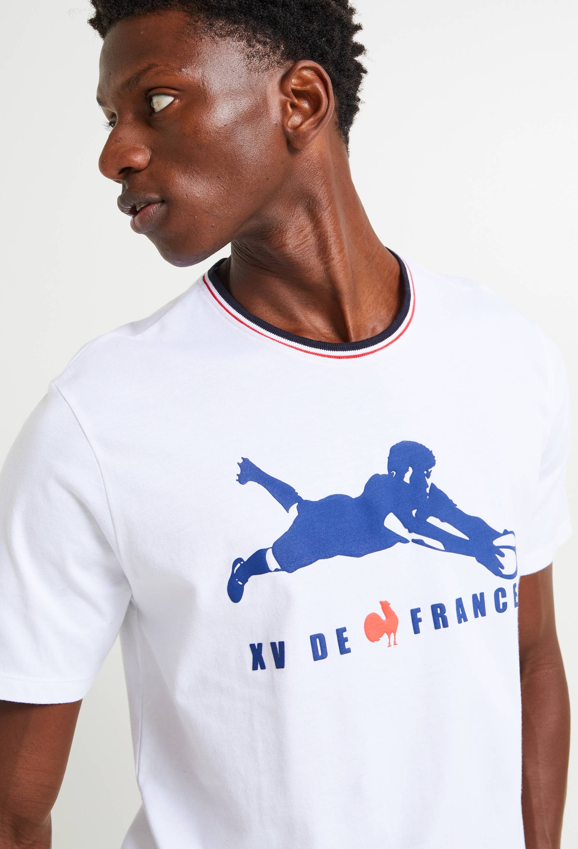 T-shirt France rugby en coton BIO, Blanc, large image number 0.0
