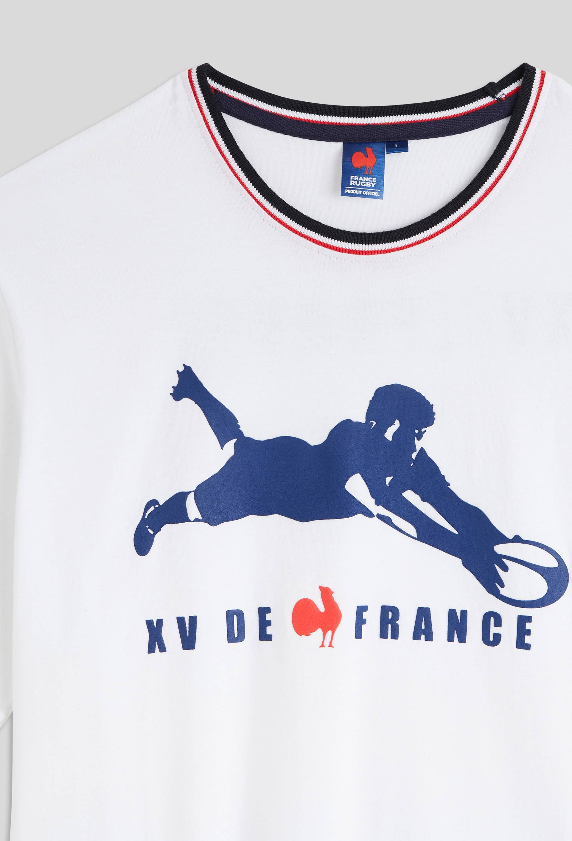 T-shirt France rugby en coton BIO, Blanc, large image number 2