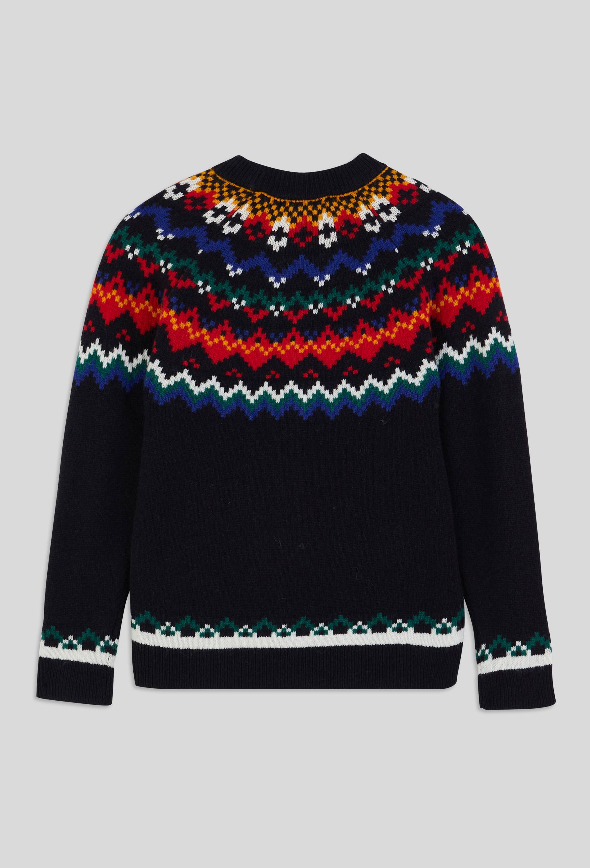 Pull jacquard contenant de la laine, certifié OEKO-TEX, Bleu foncé, large image number 3