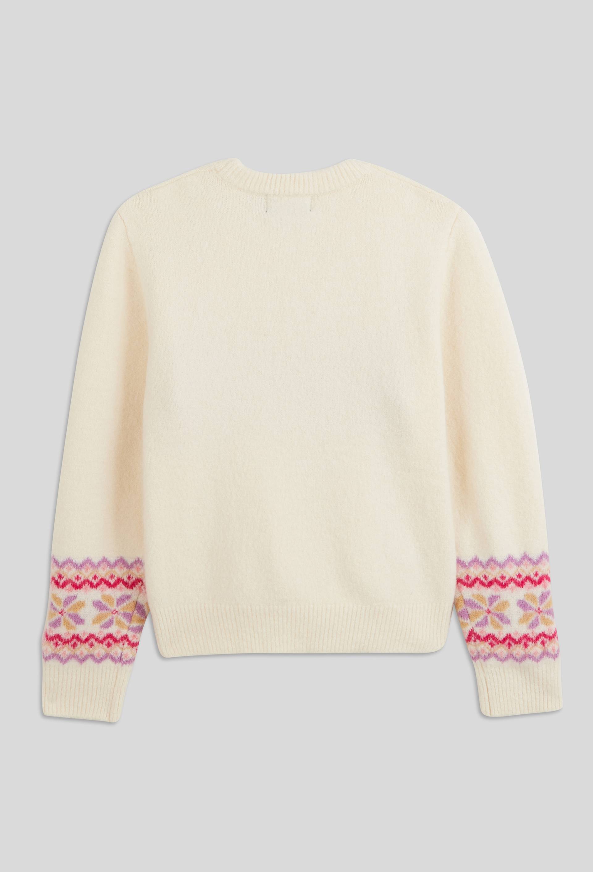 Pull motif jacquard, OEKOTEX, Ecru, large image number 1