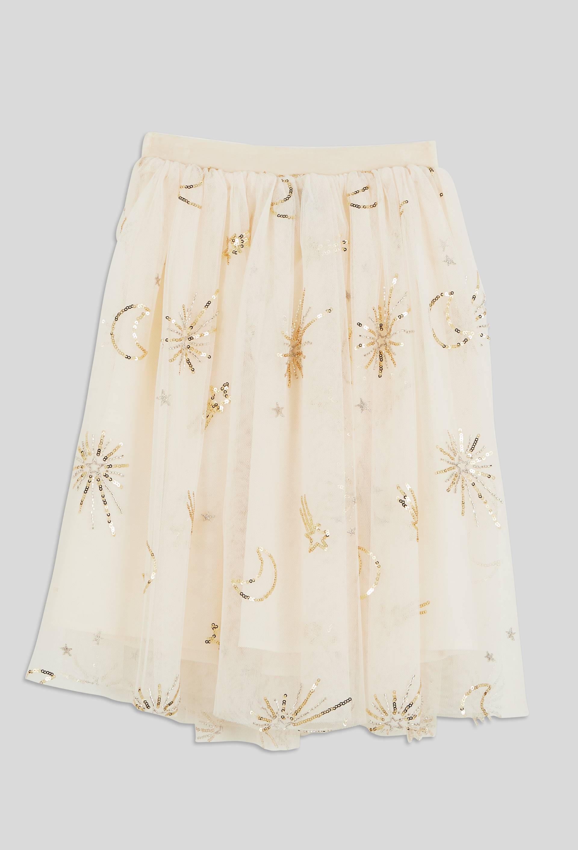 Jupe en tulle brod&eacute;, certifi&eacute; OEKO-TEX, Ecru, large image number 2