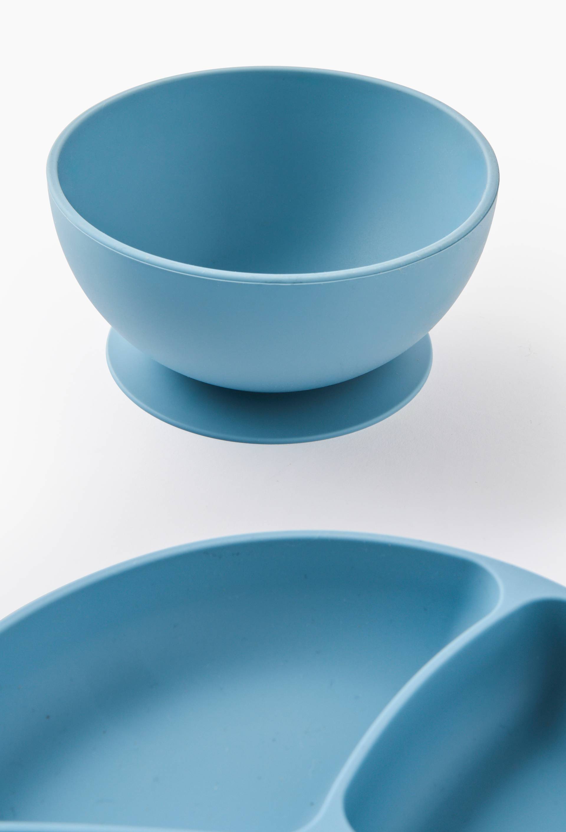 Set de vaisselle enfant, 20*9,8*21 cm, en silicone, Bleu fonc&eacute;, large image number 1.0