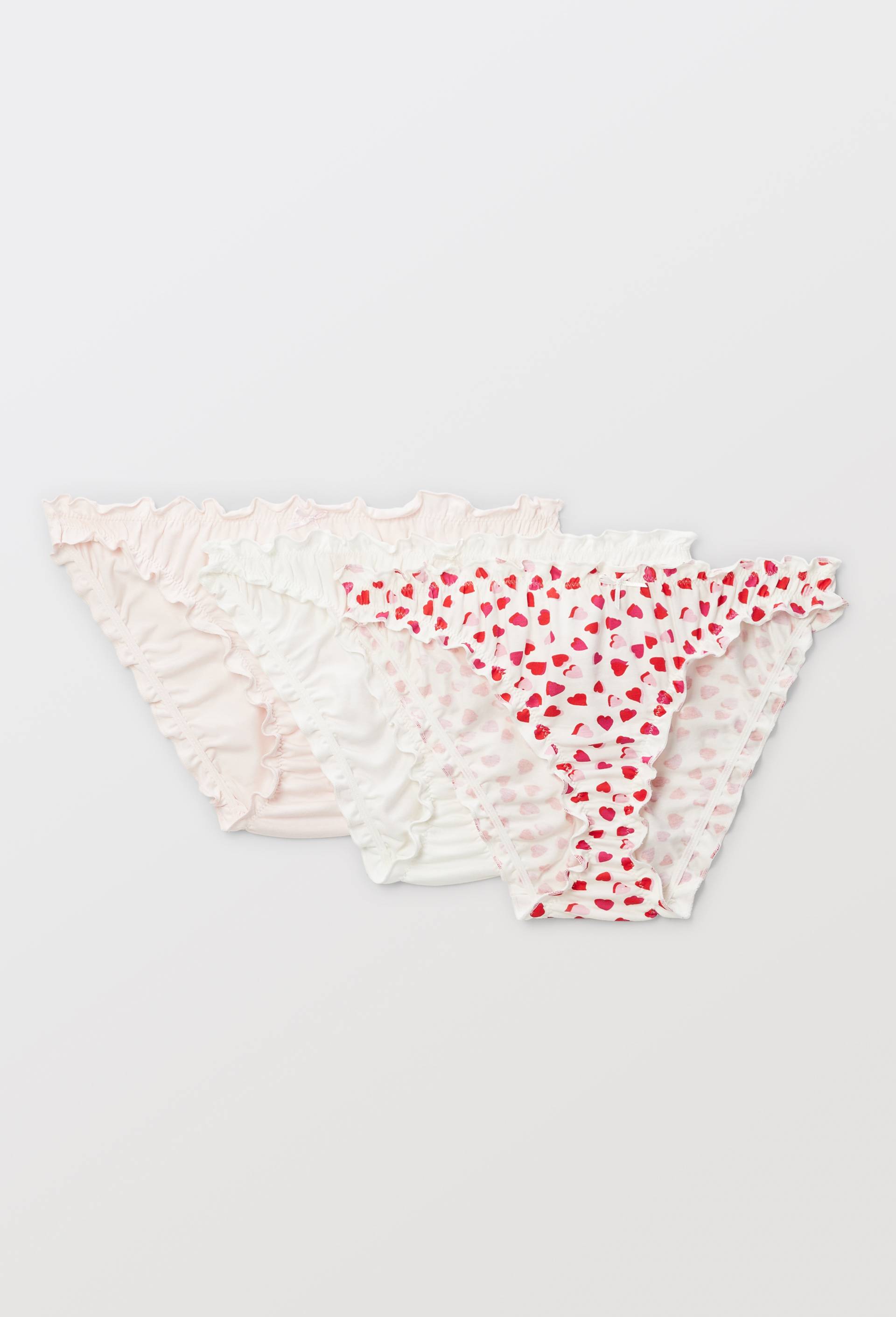 Lot de 3 culottes froufrou JULIE en coton BIO, Ecru, large image number 0