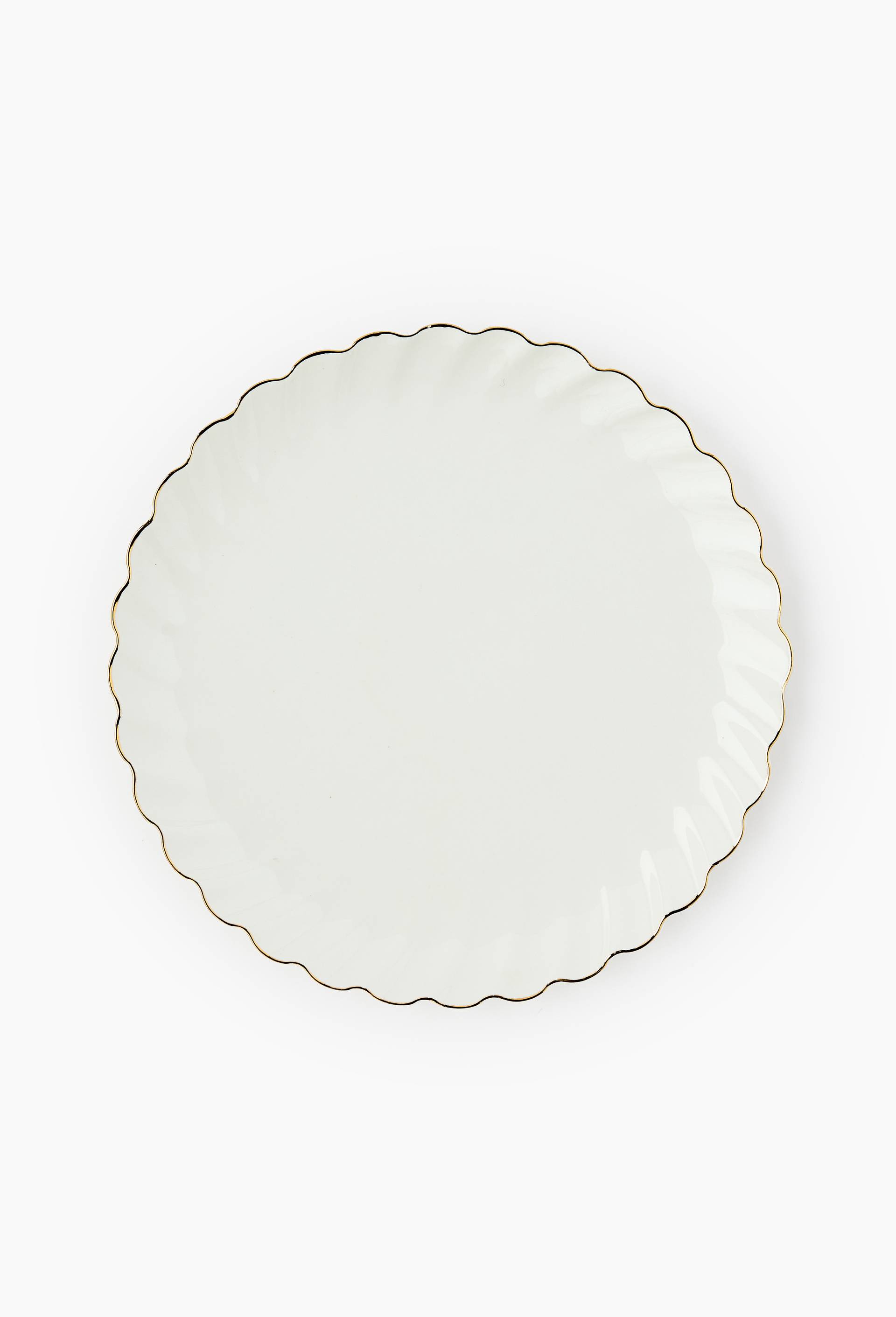 Assiette plate finition twist&eacute;e, 27cm, Blanc, large image number 0