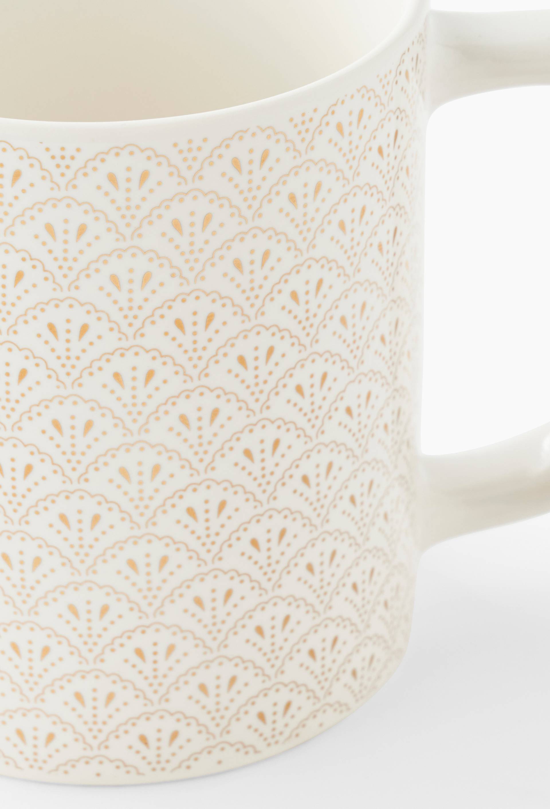 Mug droit imprimé, 32cl, Ecru, large image number 1