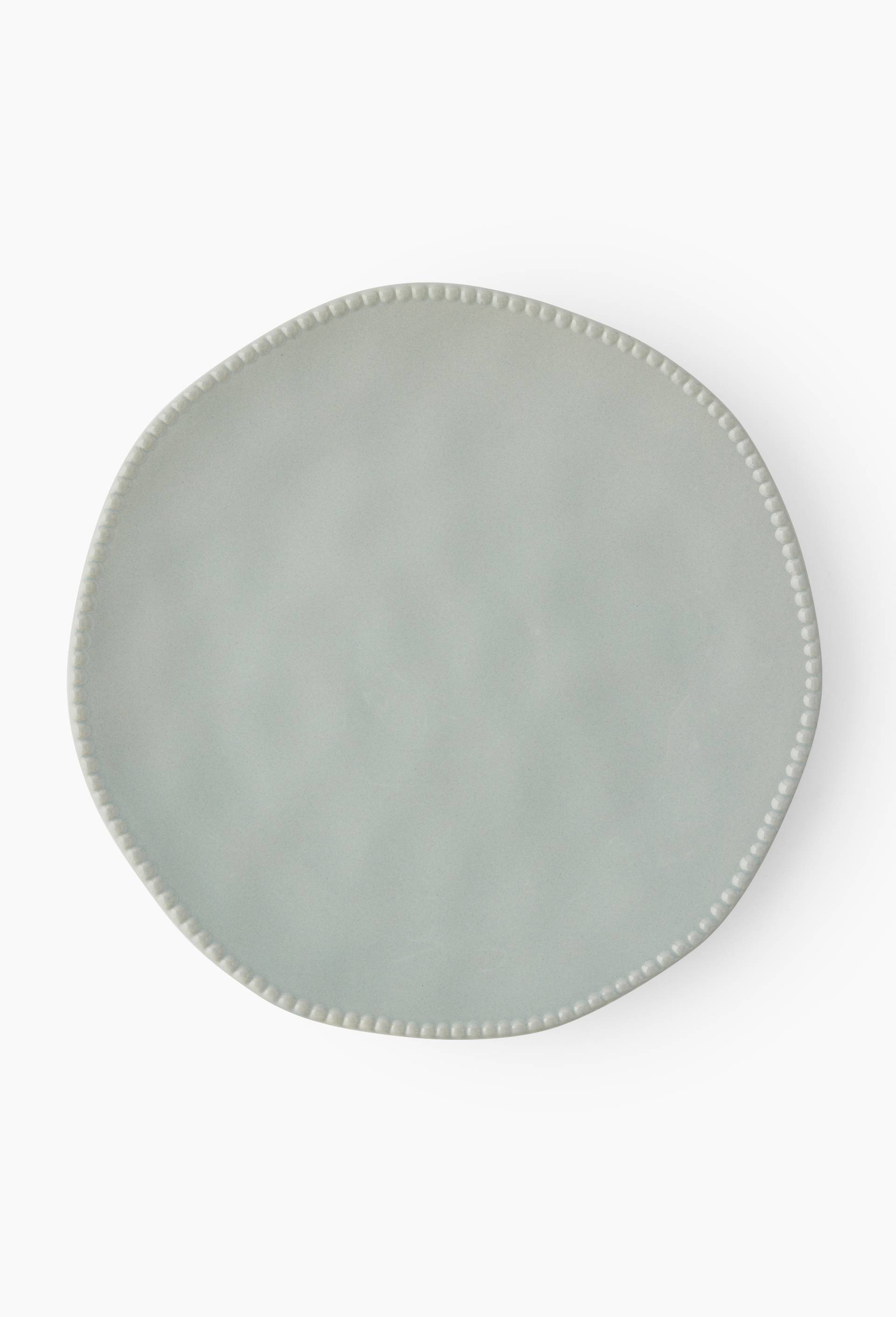 Plat rond rebord perlé, 30 cm, Gris, large image number 0