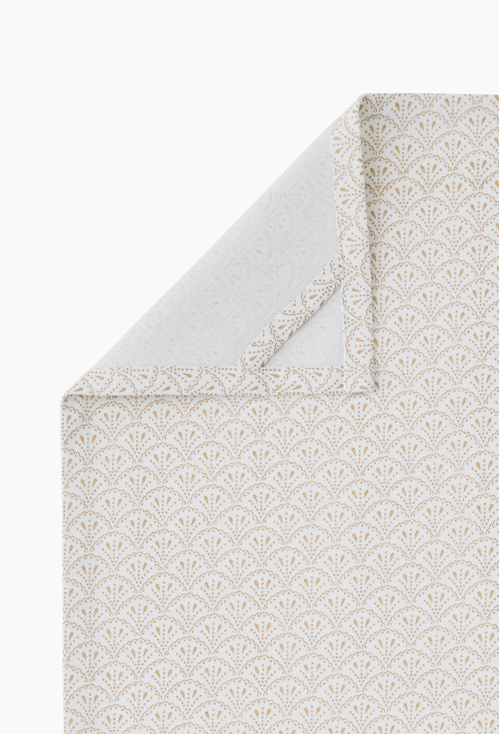 Torchon imprimé dentelle en coton, 50x70cm, Or, large image number 1.0
