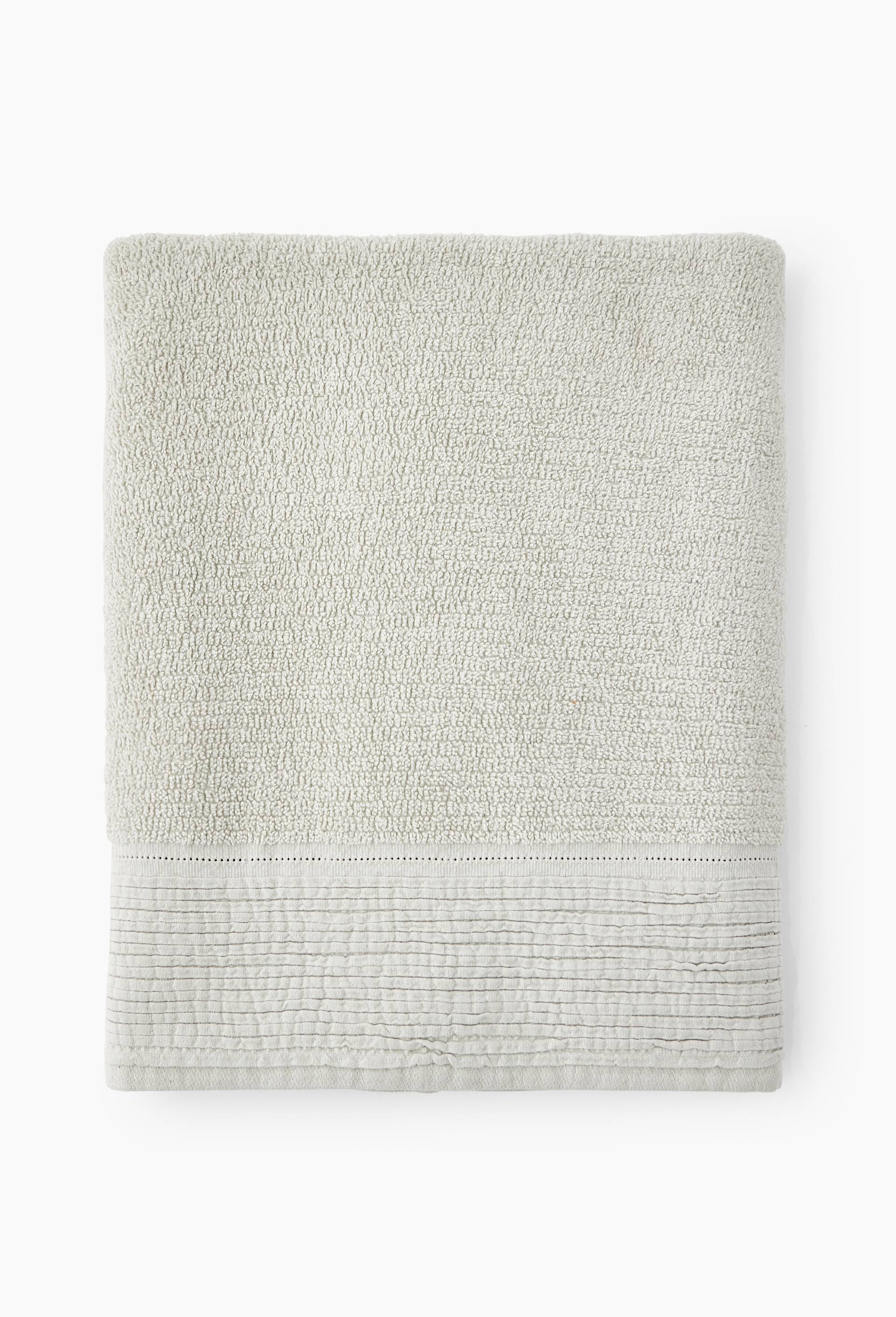 Drap de bain coton bio, 70x140cm, finition liteau avec plis, oekotex, Gris, large image number 0.0