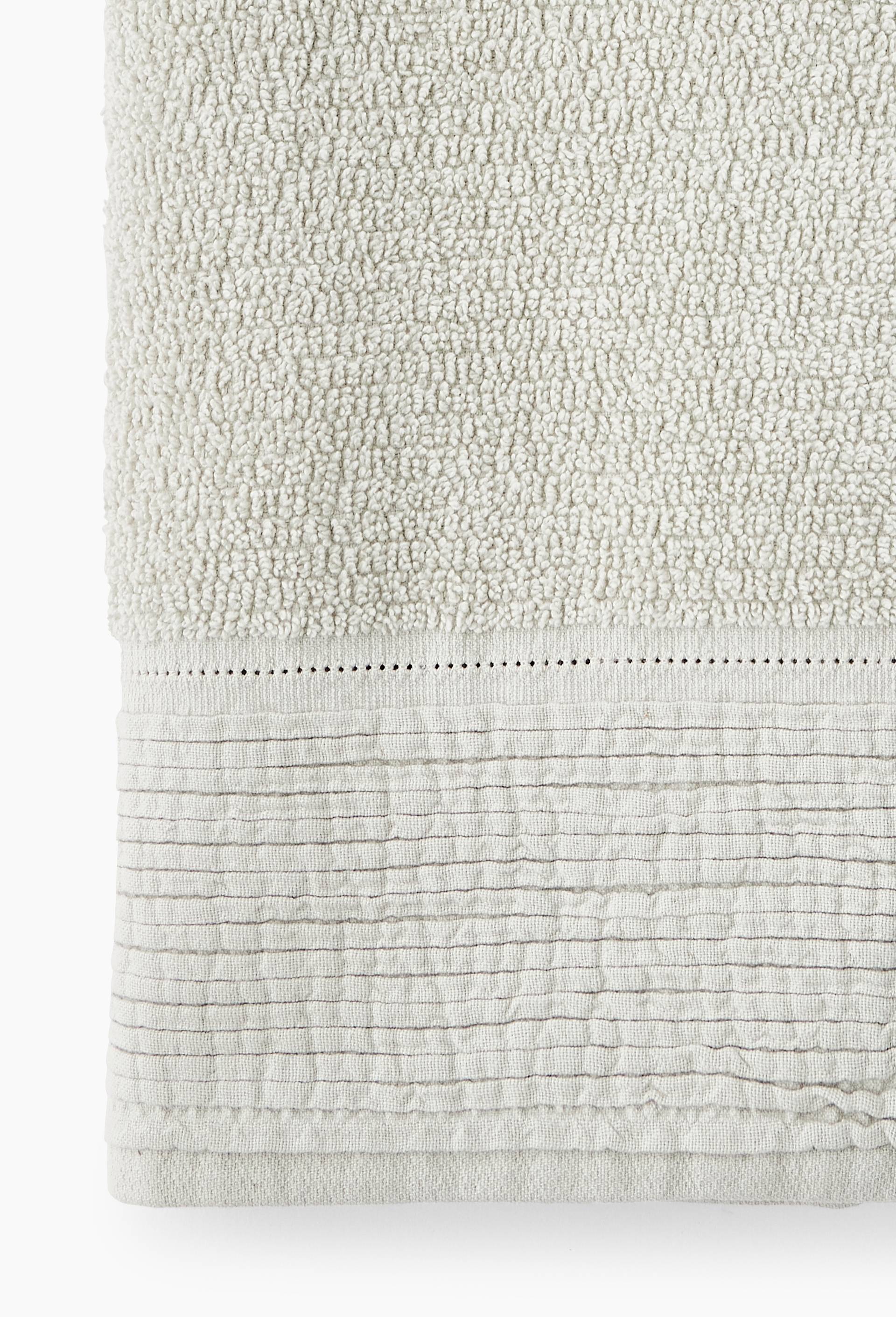 Drap de bain coton bio, 70x140cm, finition liteau avec plis, oekotex, Gris, large image number 1