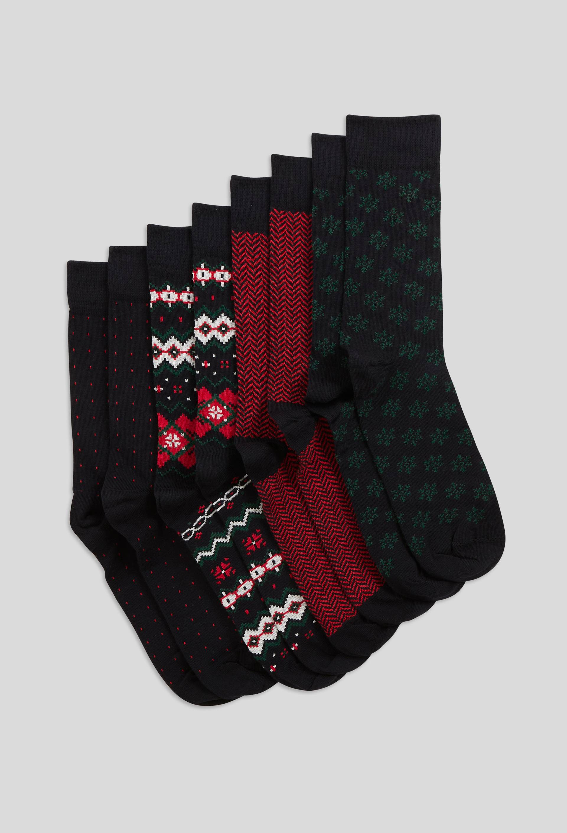 Lot de 4 chaussettes Noêl, Bleu foncé, large image number 1.0