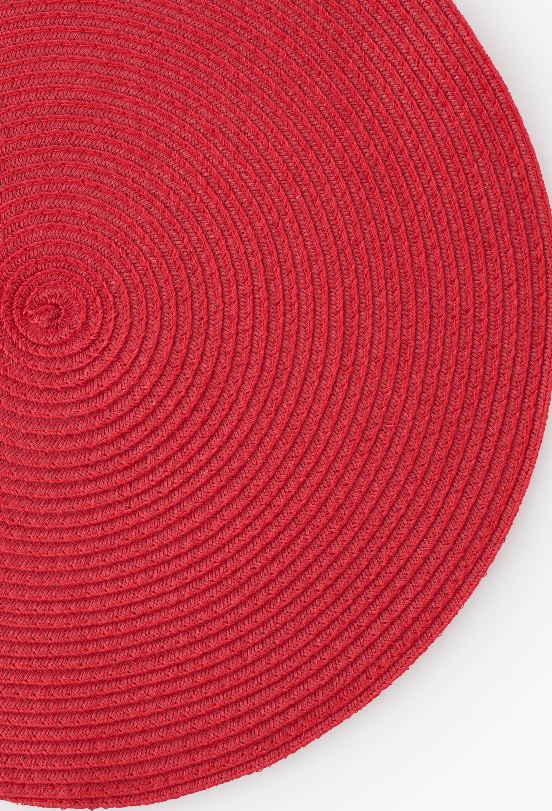 Lot de 2 sets de table, diam&egrave;tre de 38cm, en polypropyl&egrave;ne, Rouge, large image number 1