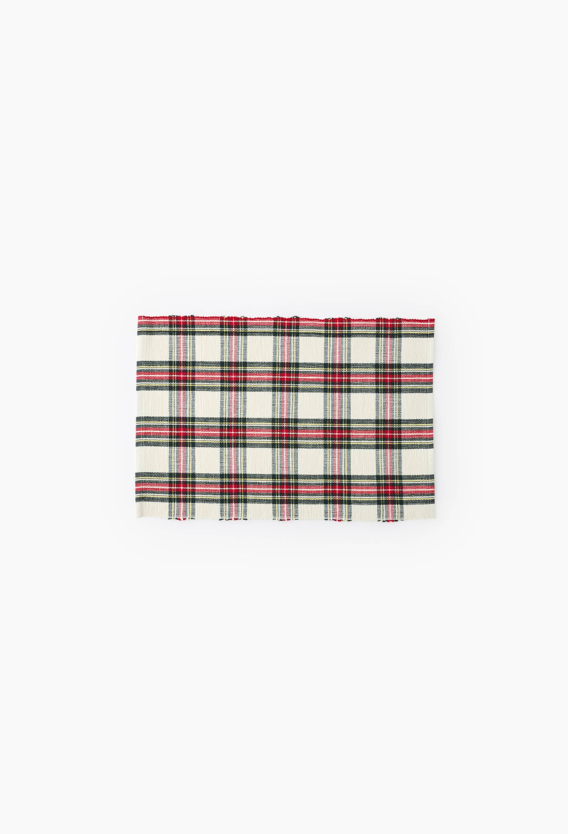 Set de table tartan, 33x48cm, 100% coton, Rouge, large image number 0