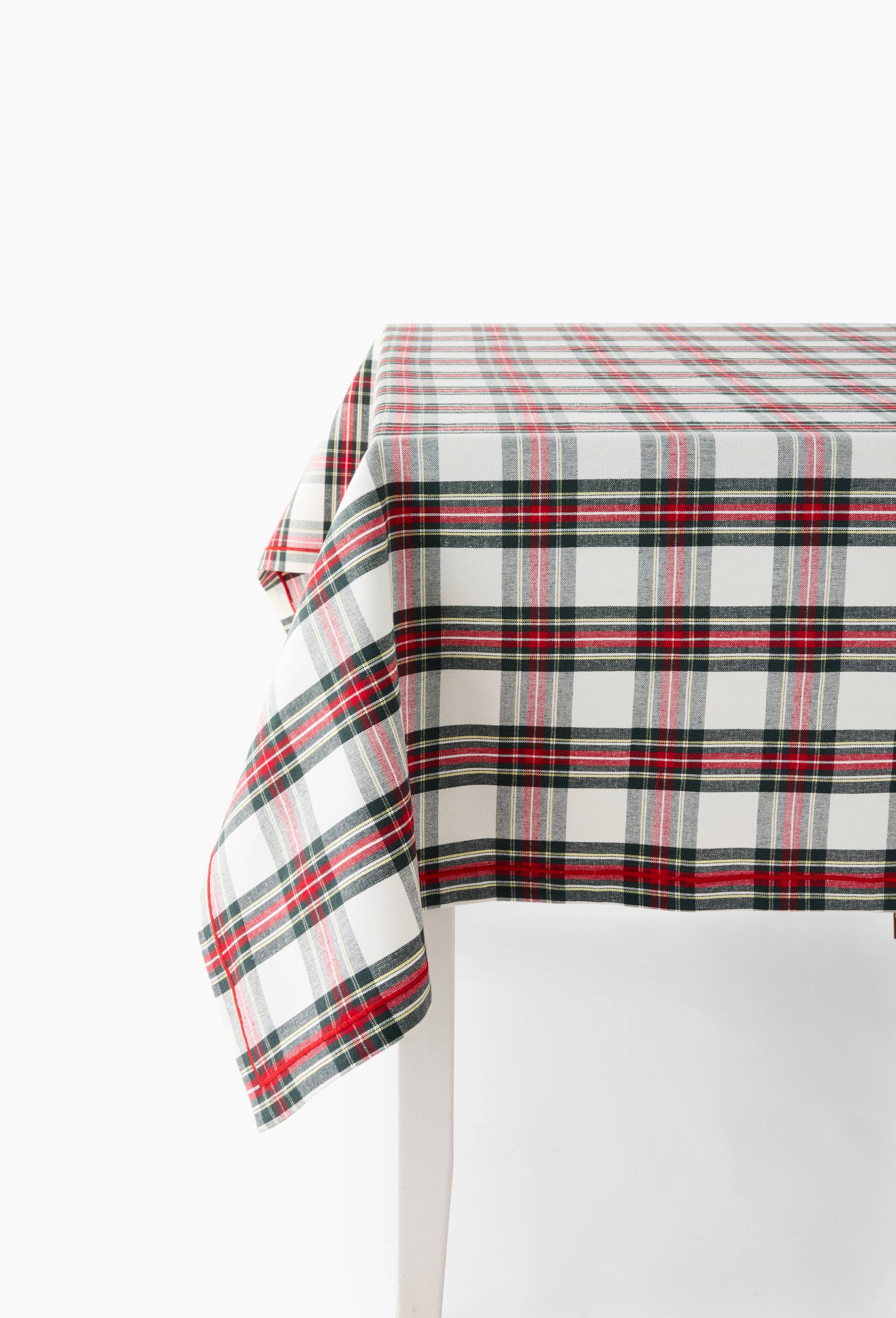Nappe rectangulaire tartan, 170x250cm, 100% coton, Rouge, large image number 0.0
