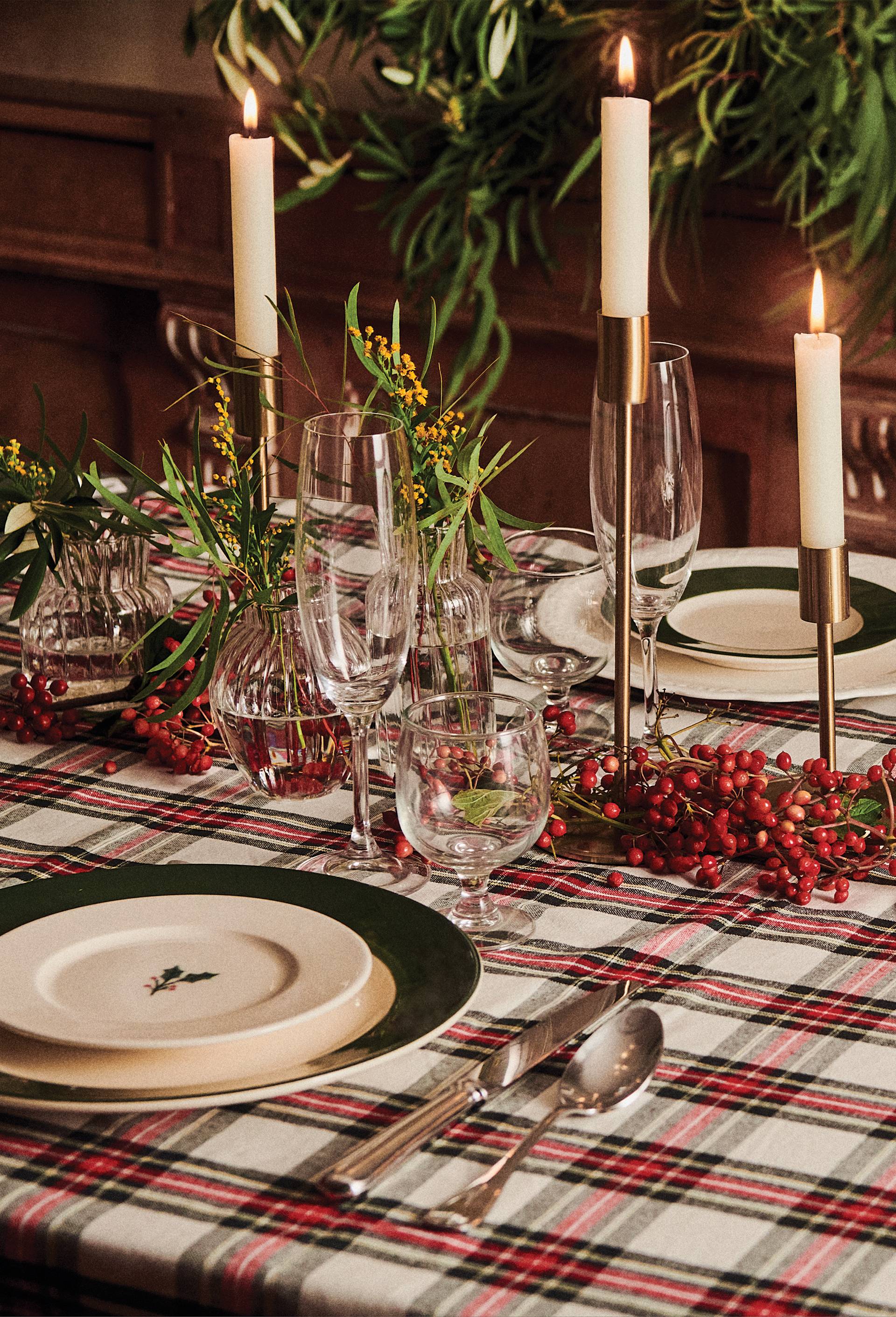 Nappe rectangulaire tartan, 170x250cm, 100% coton, Rouge, large image number 2