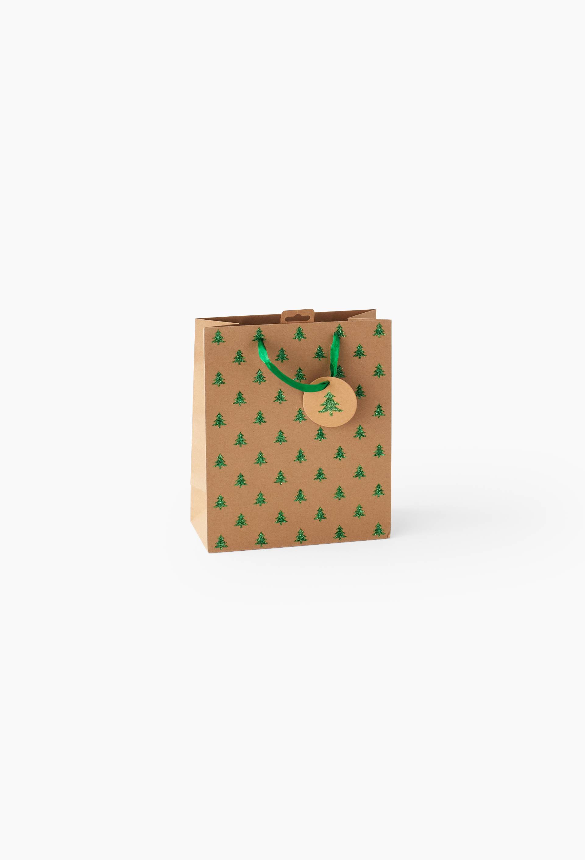 sac M sapin paillettes, Vert fonc&eacute;, large image number 0