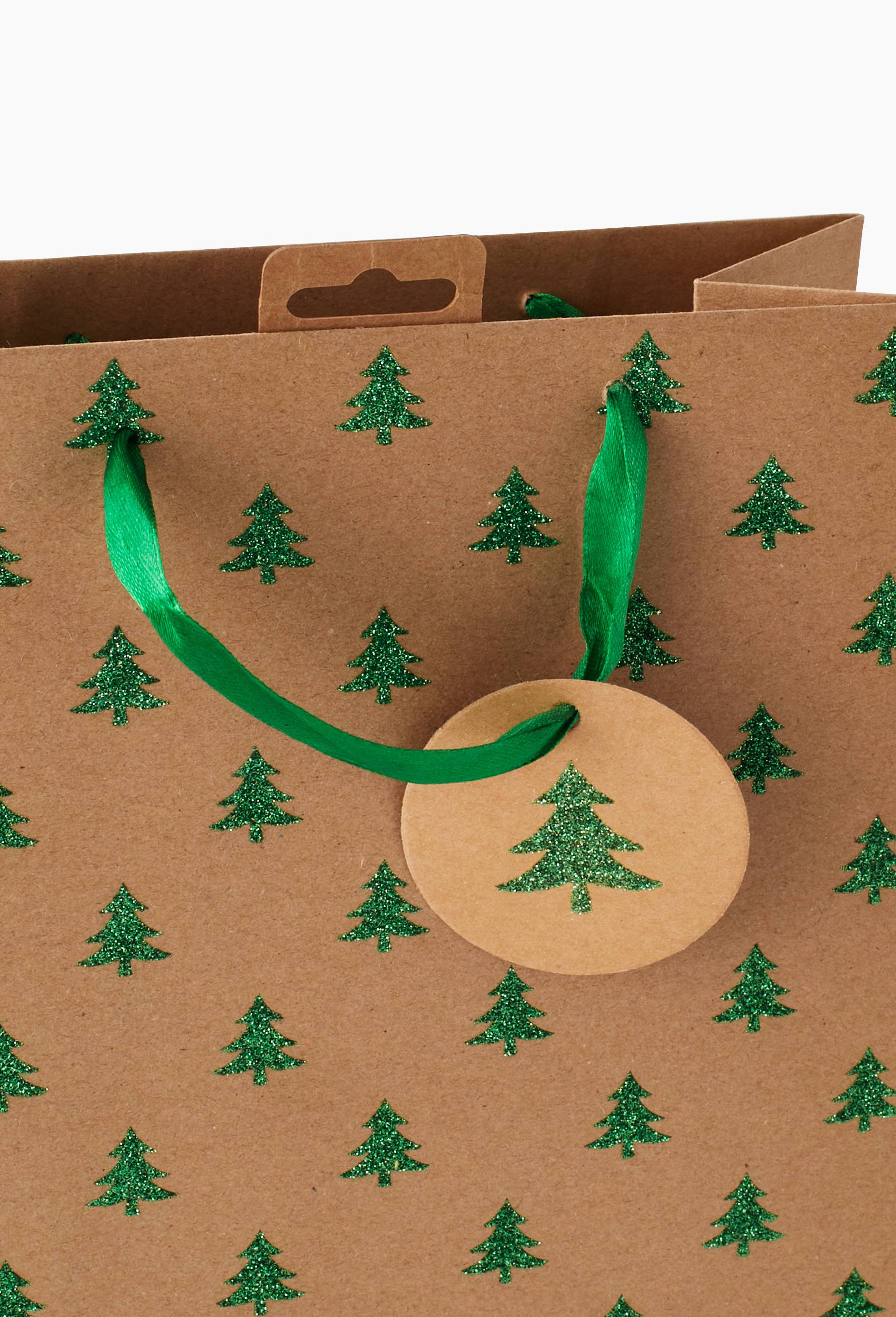sac M sapin paillettes, Vert fonc&eacute;, large image number 1