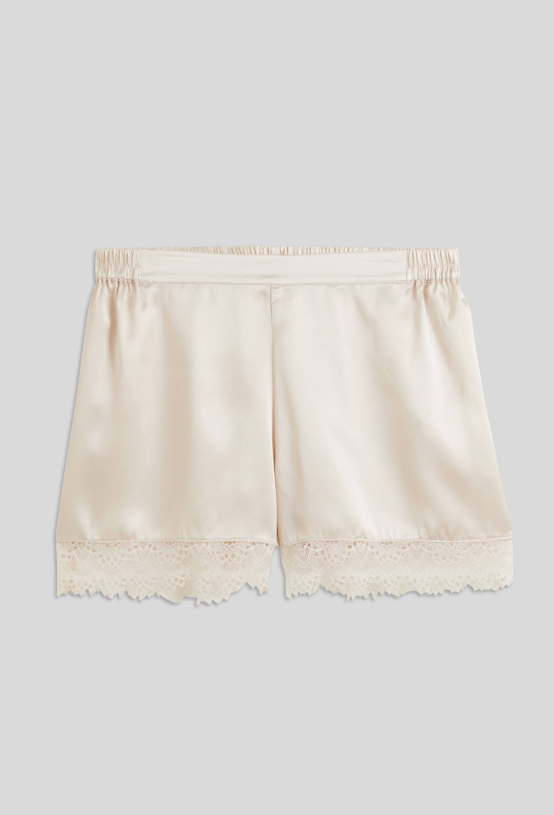 Short SOPHIE en soie et dentelle, Beige clair, large image number 2