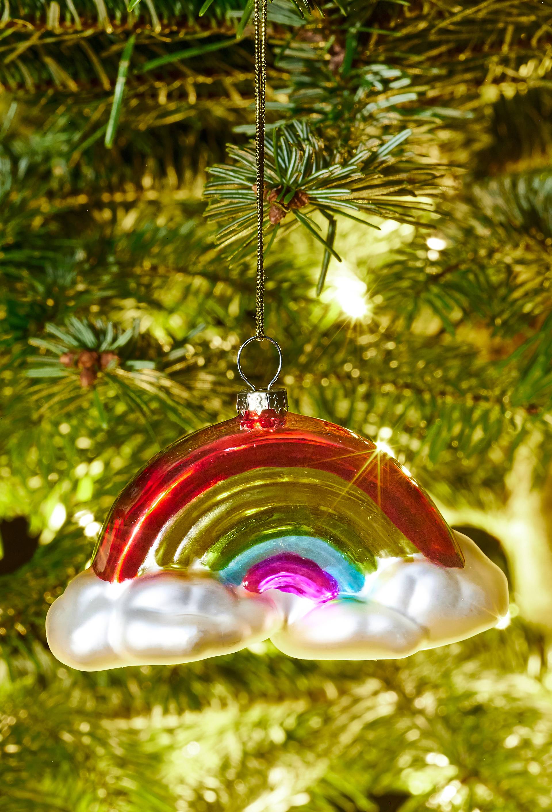 Ornement arc-en-ciel en verre, H11cm, Multicolore, large image number 0