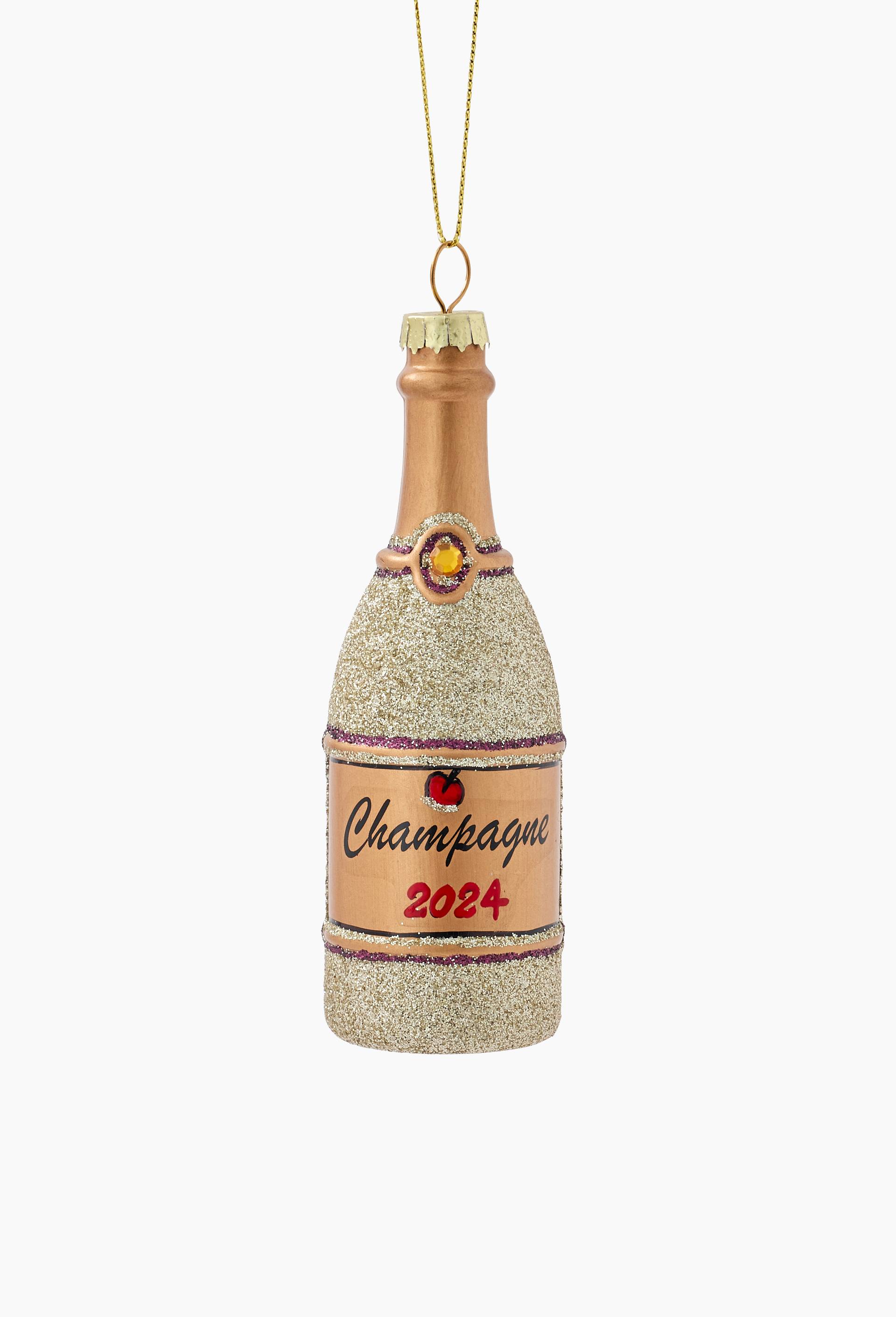 Ornement bouteille de champagne, Or, large image number 0