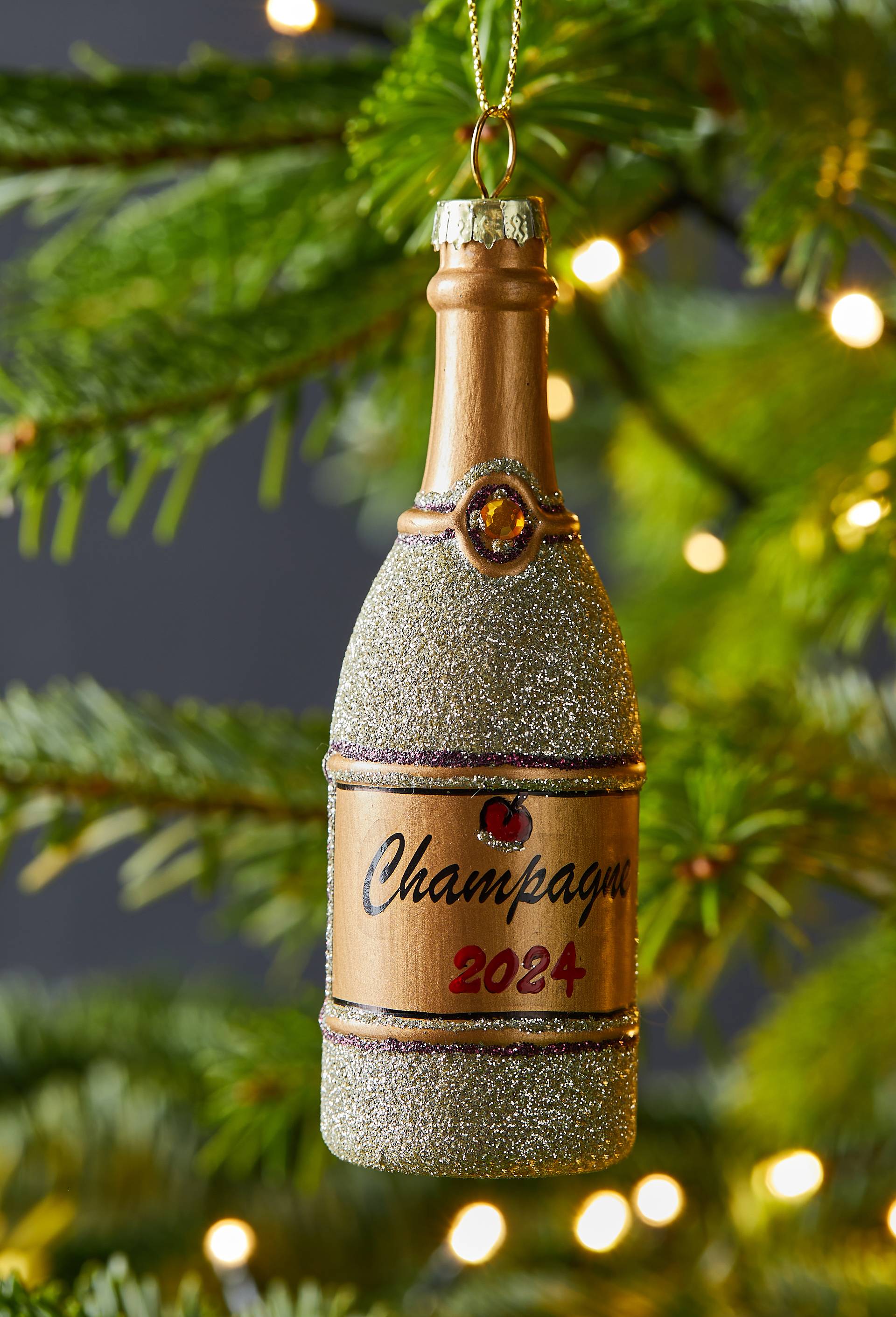 Ornement bouteille de champagne, Or, large image number 1