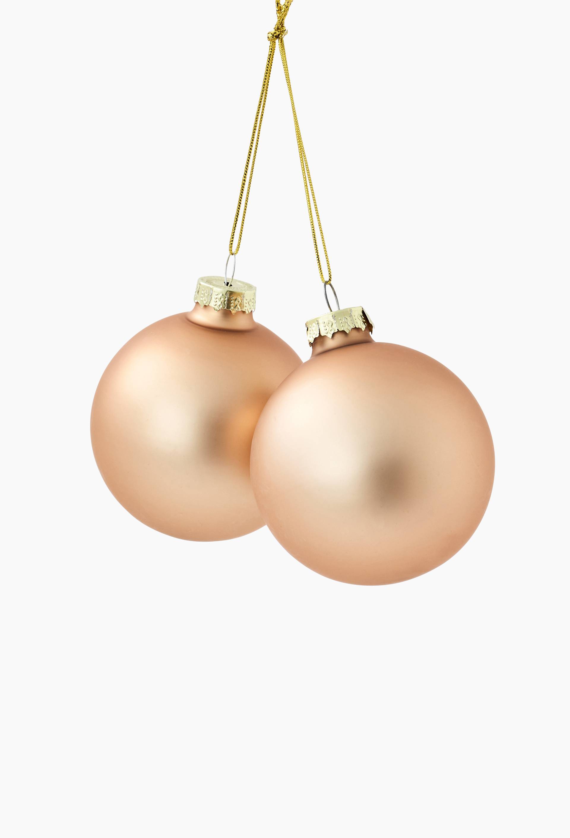 Lot de 2 boules en verre mat et brillant, 7cm, Or, swatch image