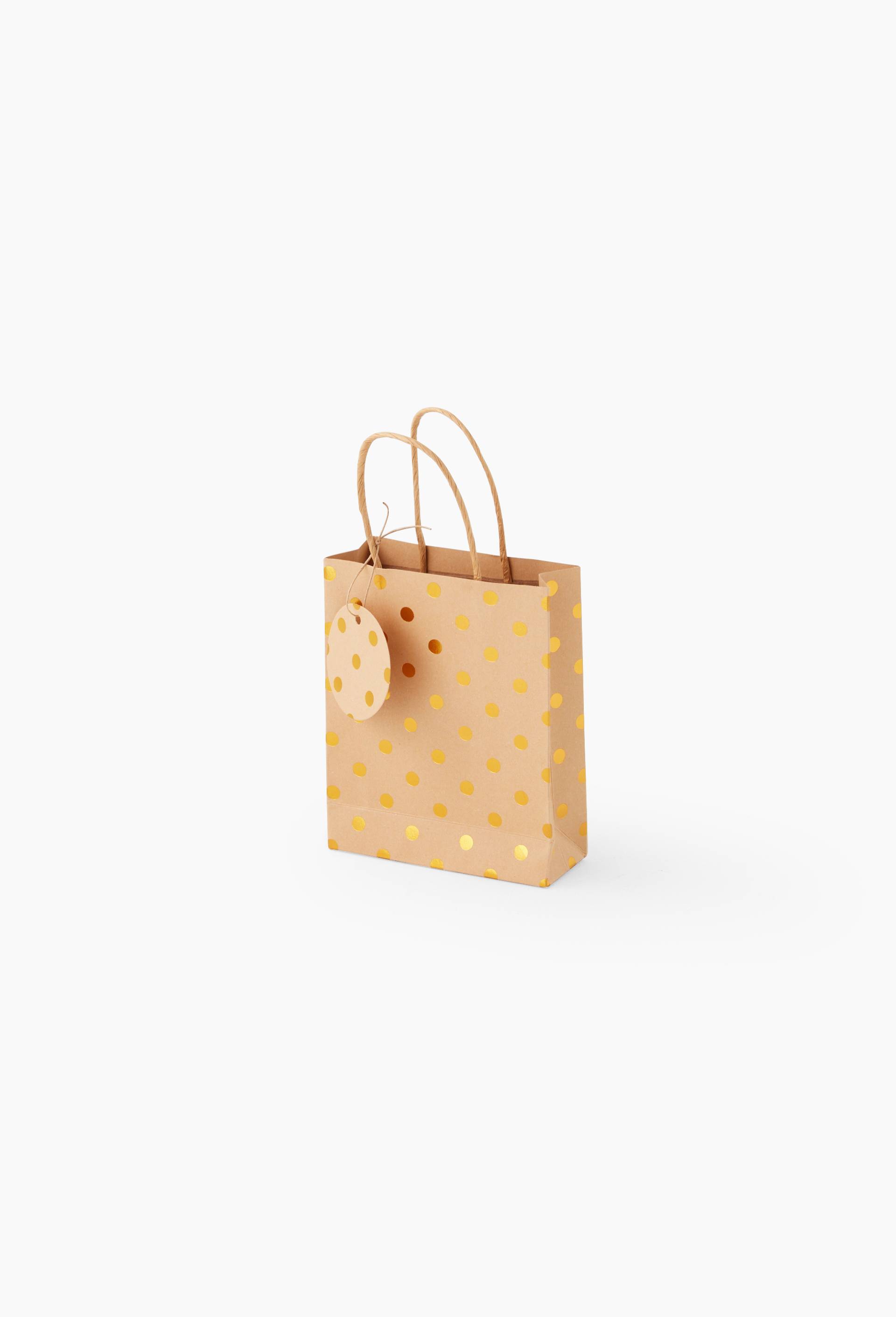 Sac cadeau, 17cm, Brun, large image number 0