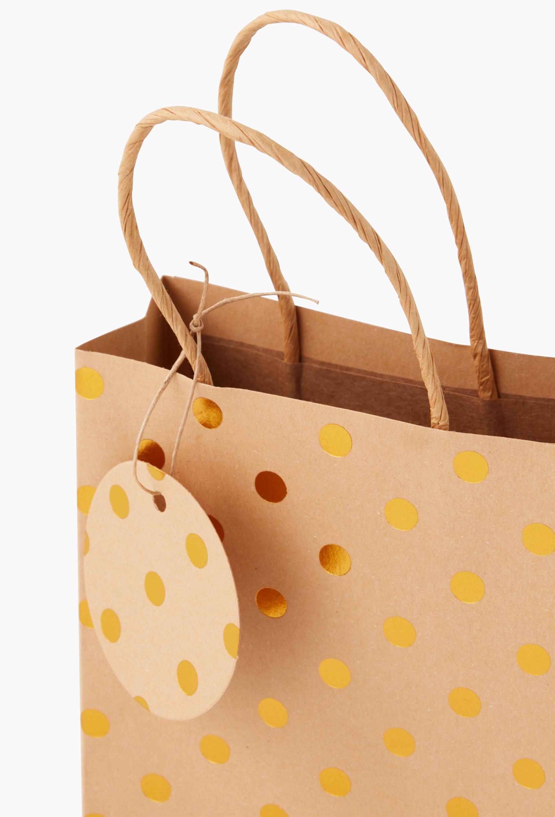 Sac cadeau, 17cm, Brun, large image number 1