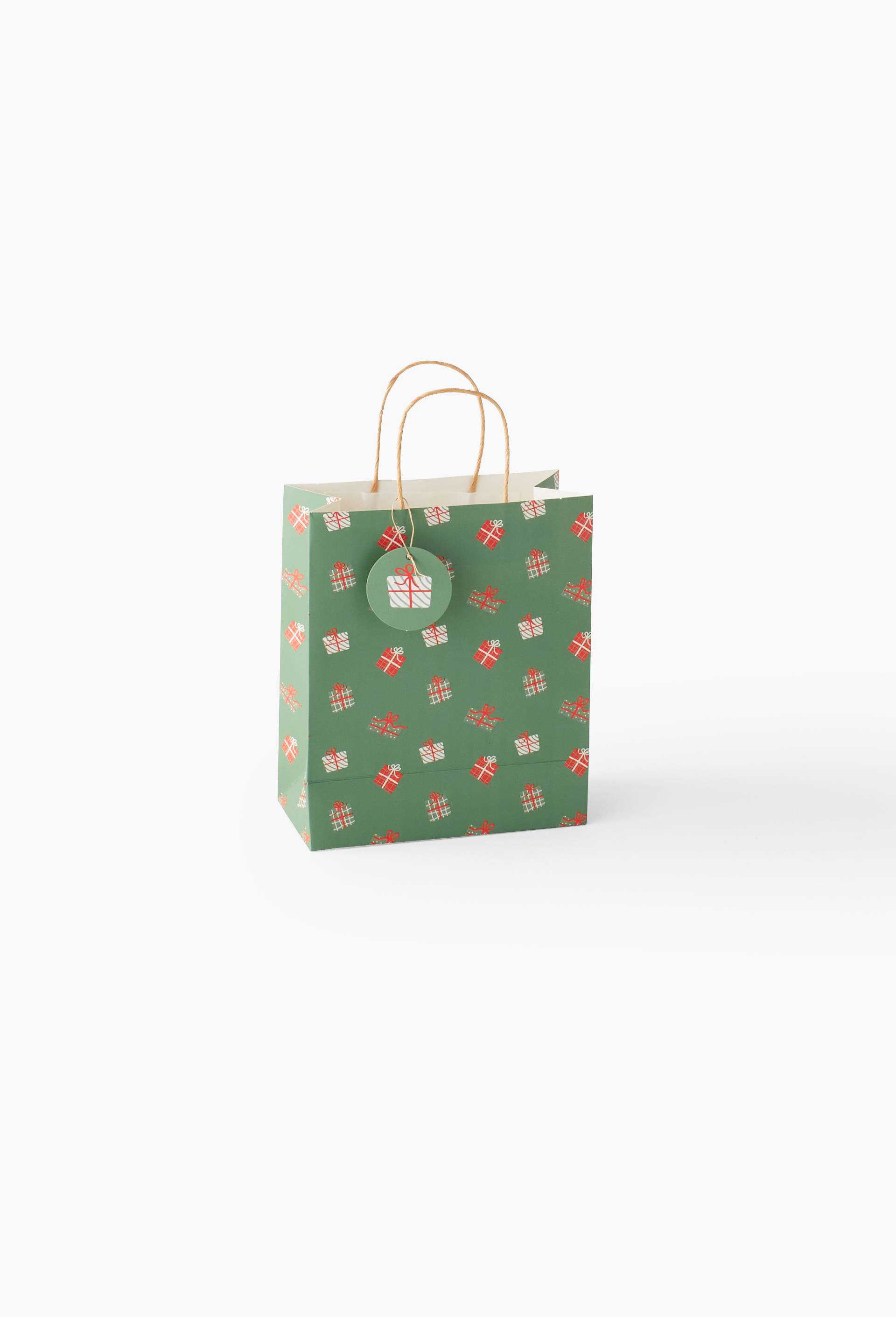 Sac cadeau, 25cm, Brun, large image number 0.0