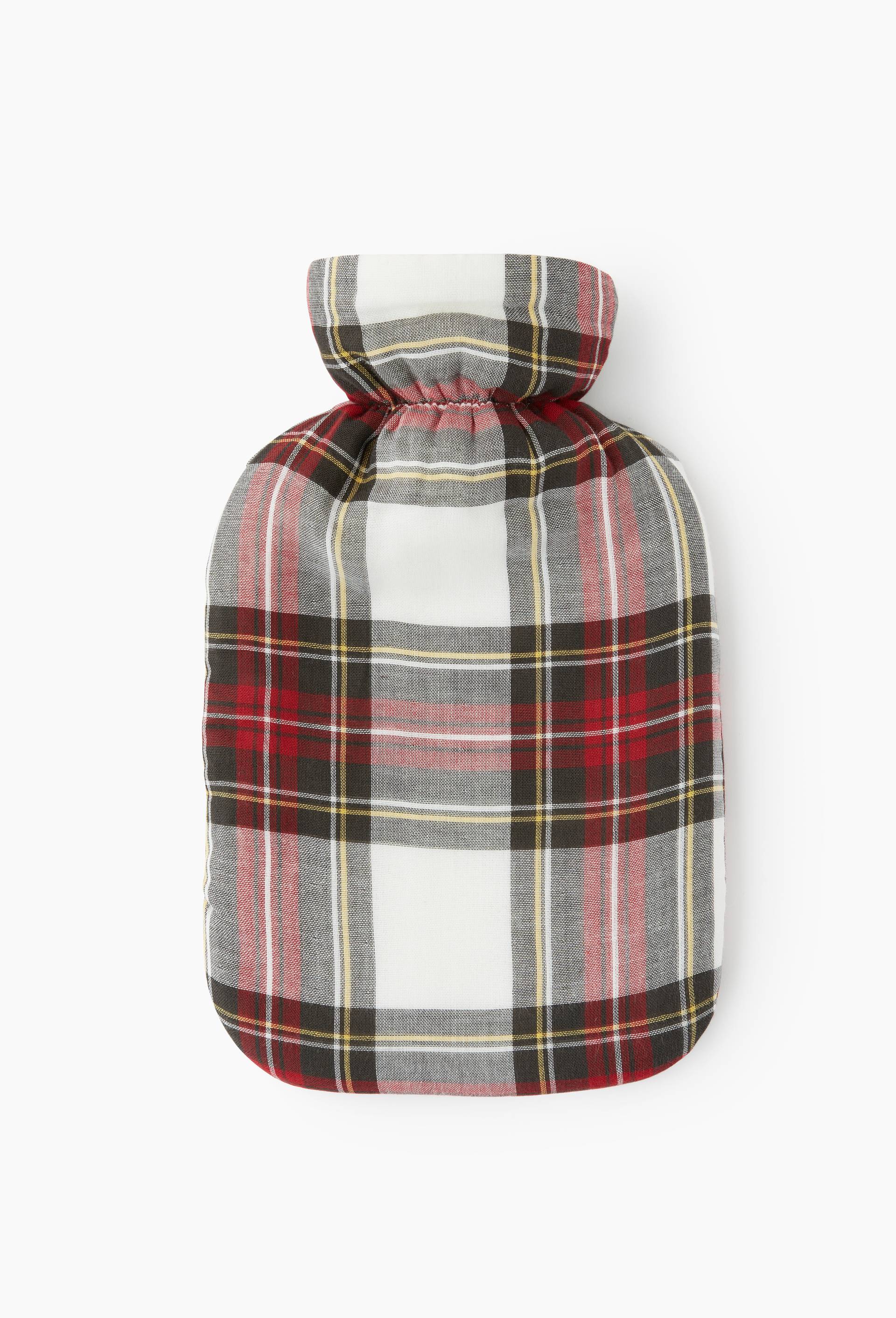 Bouillotte imprim&eacute; carreaux,  32x19,5cm, en caoutchouc et polyester, Rouge, large image number 0