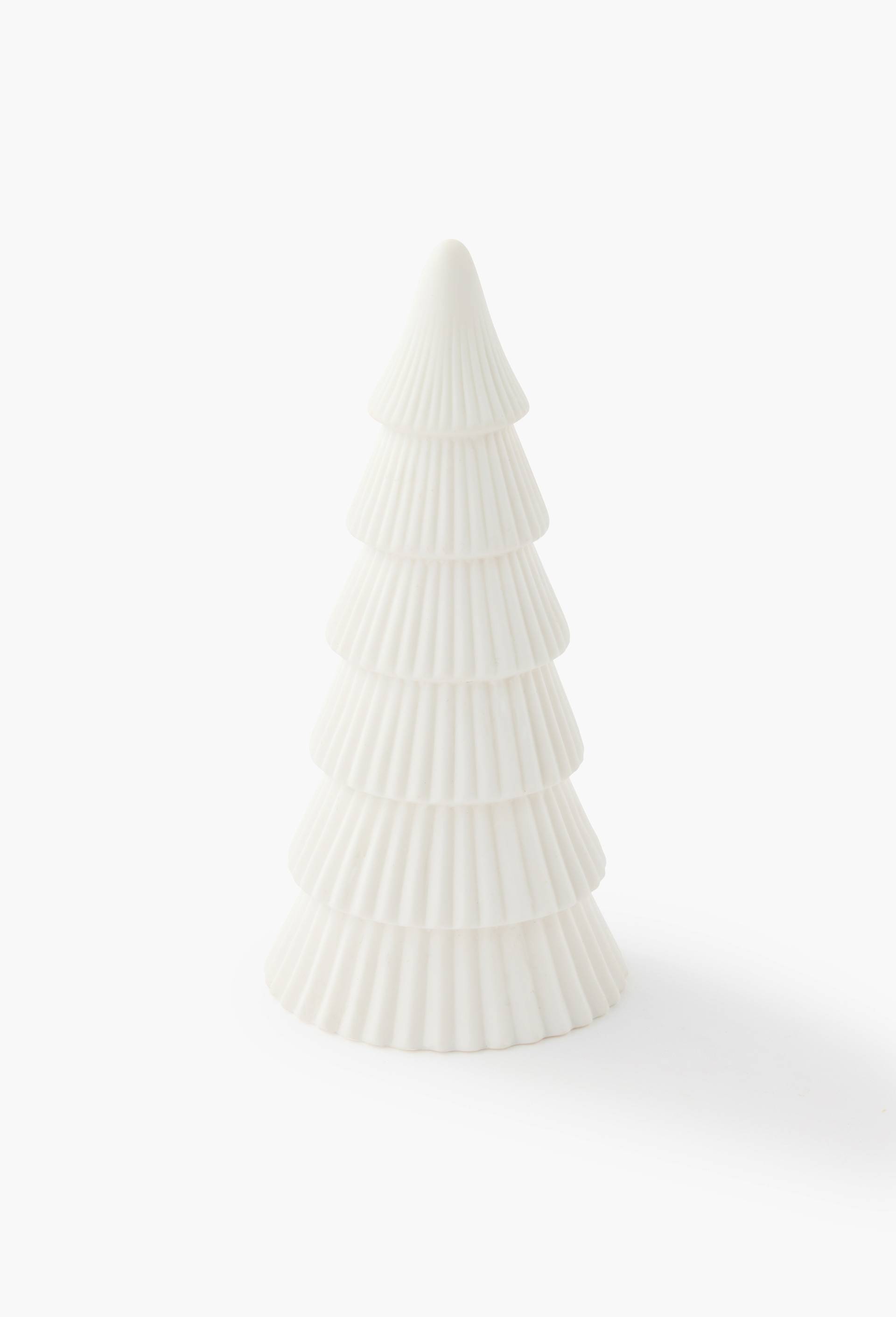 Sapin LED,  9x9x5,4cm, en céramique, Blanc, large image number 0
