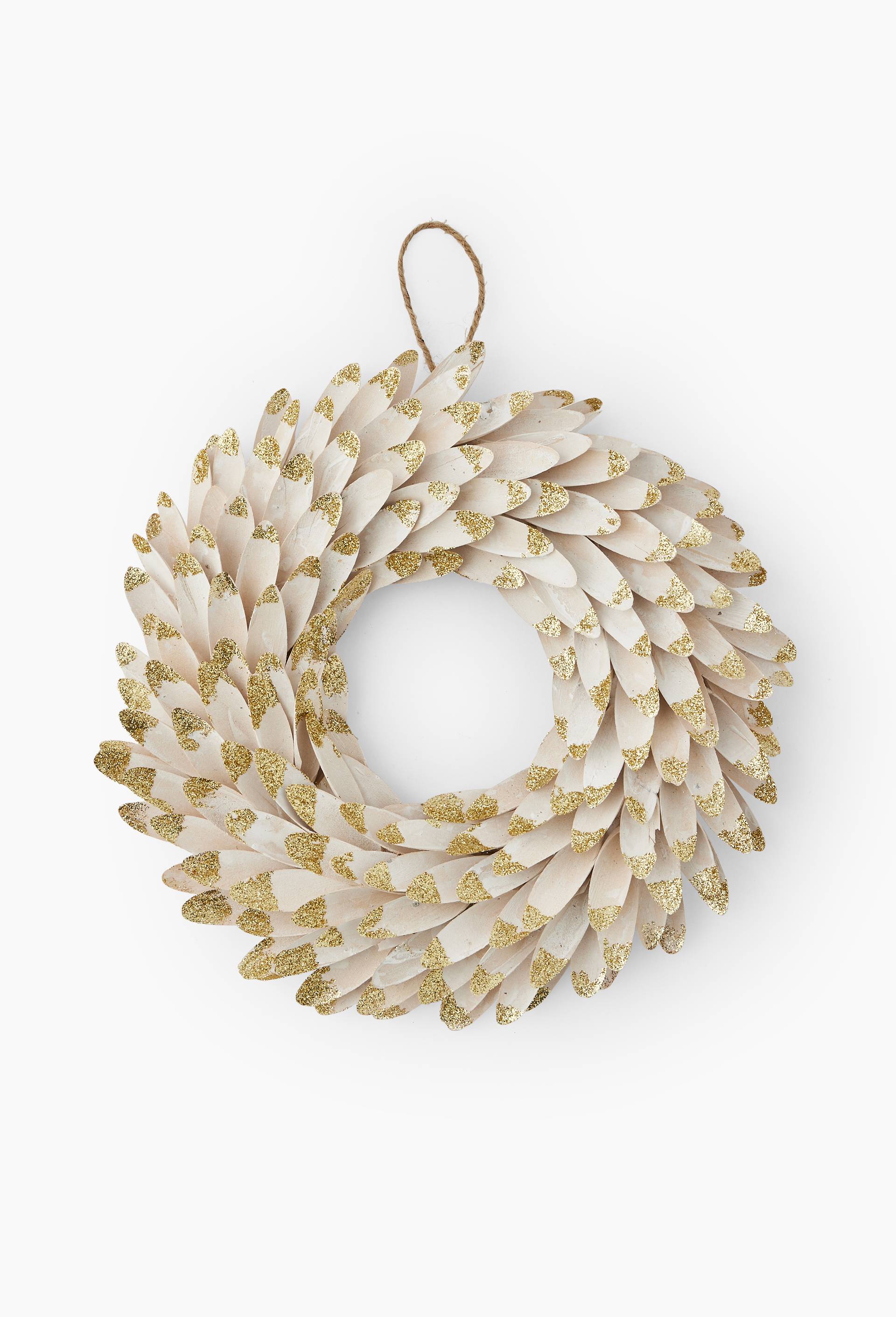 Couronne effet plumes paillettes dorées, Blanc, large image number 0
