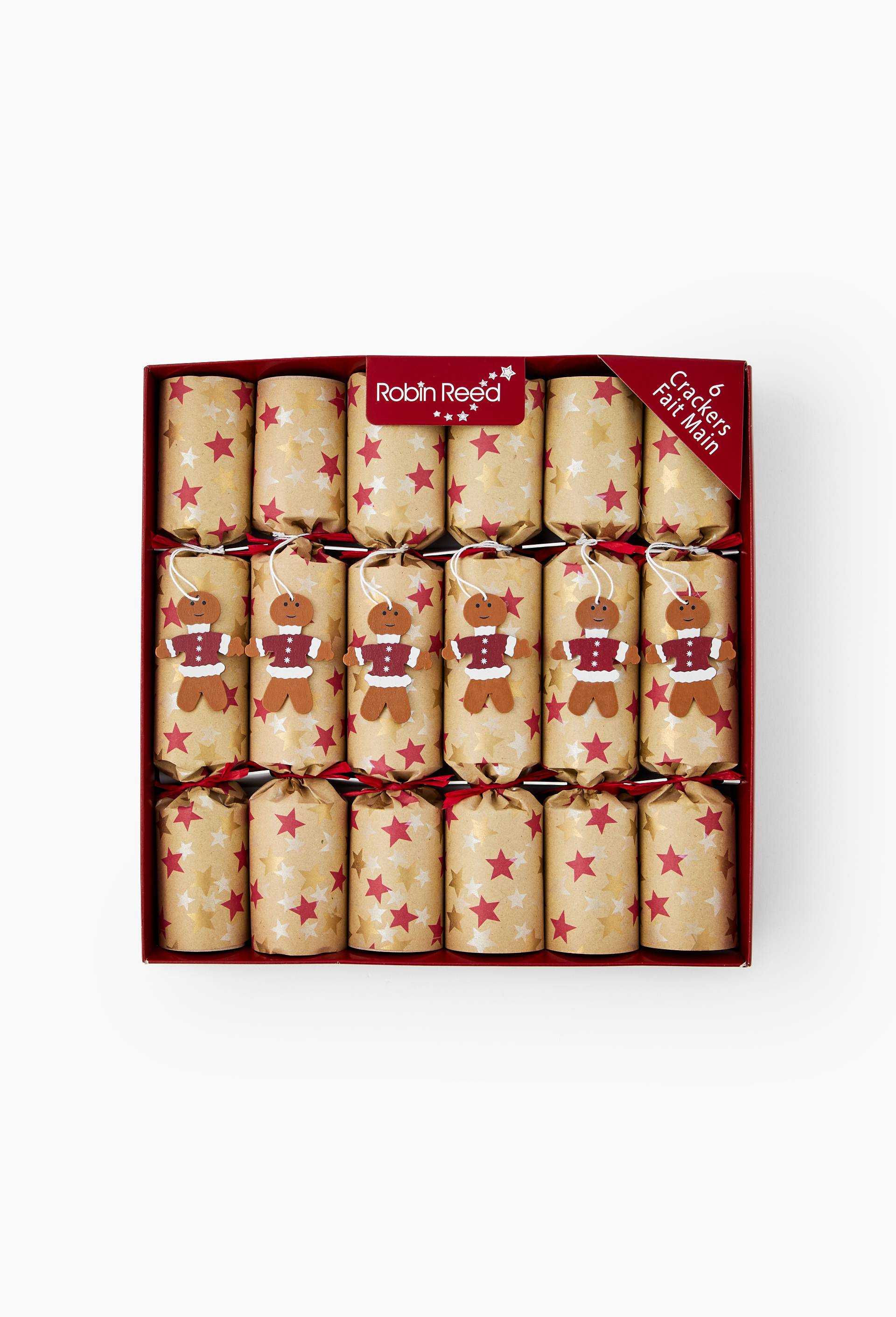 Crackers adultes 6 pièces, 8x22cm, en carton, Rouge, large image number 0.0