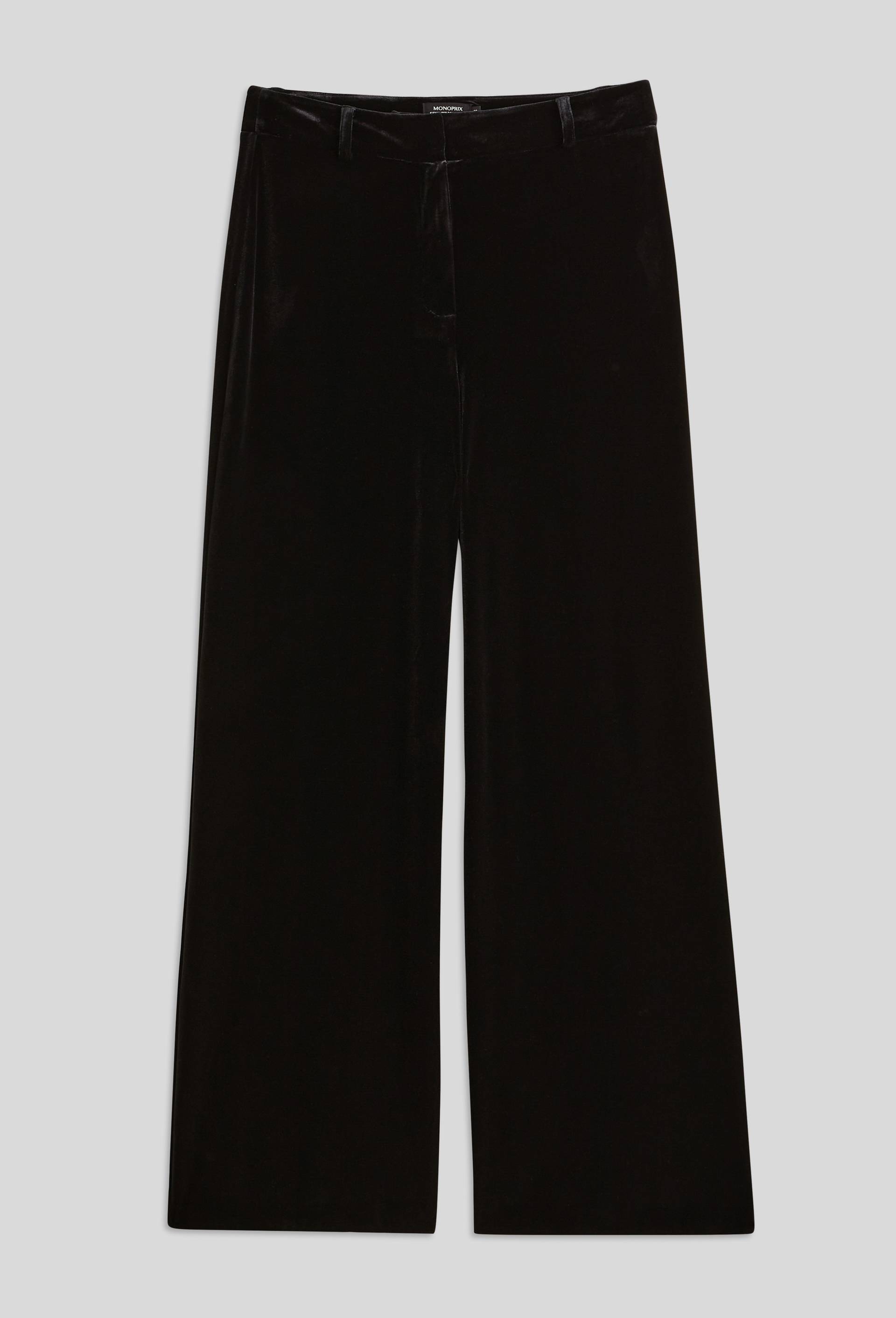 Pantalon large en velours, Noir, large image number 2.0