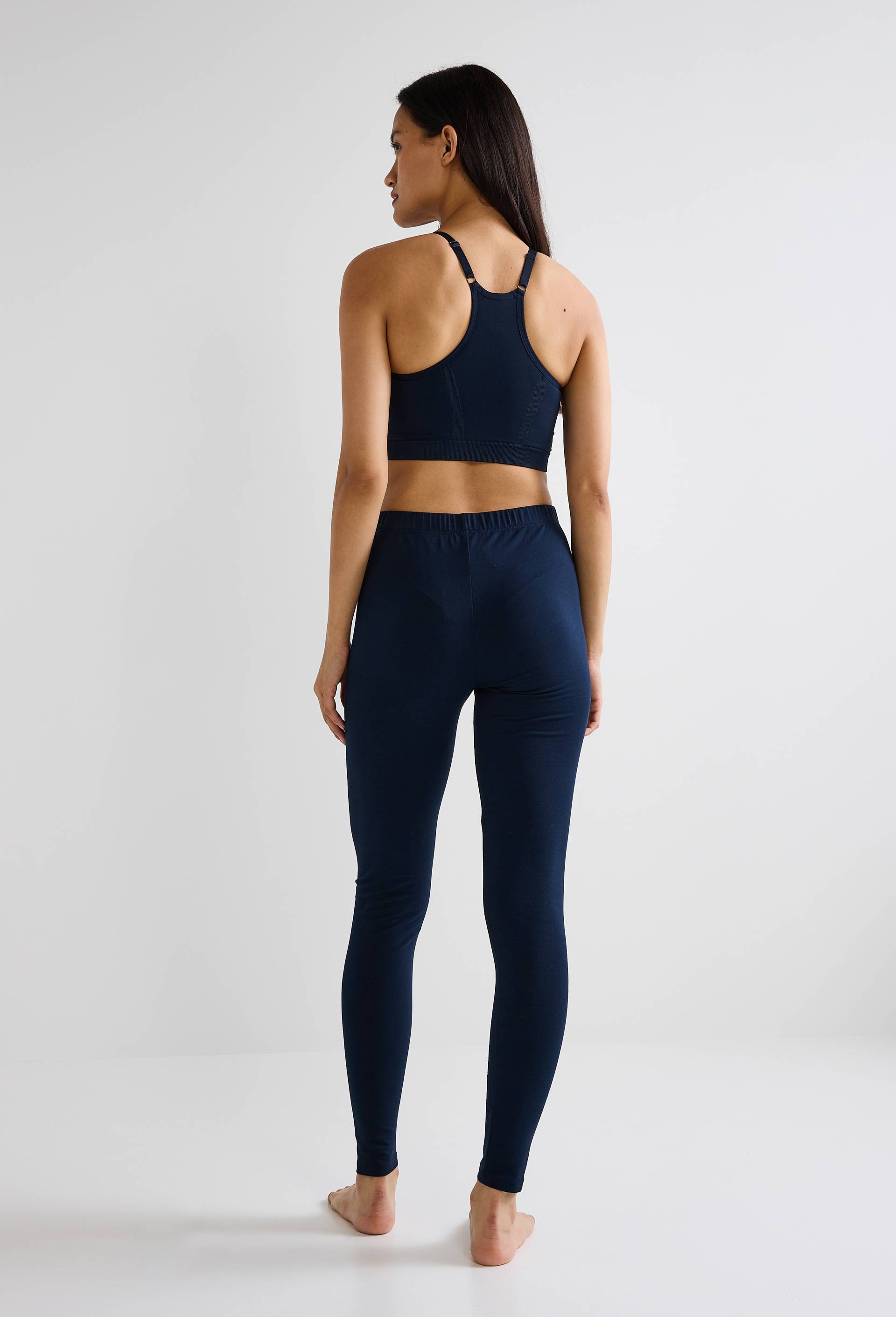 Legging uni en coton BIO GOTS, Bleu foncé, large image number 1