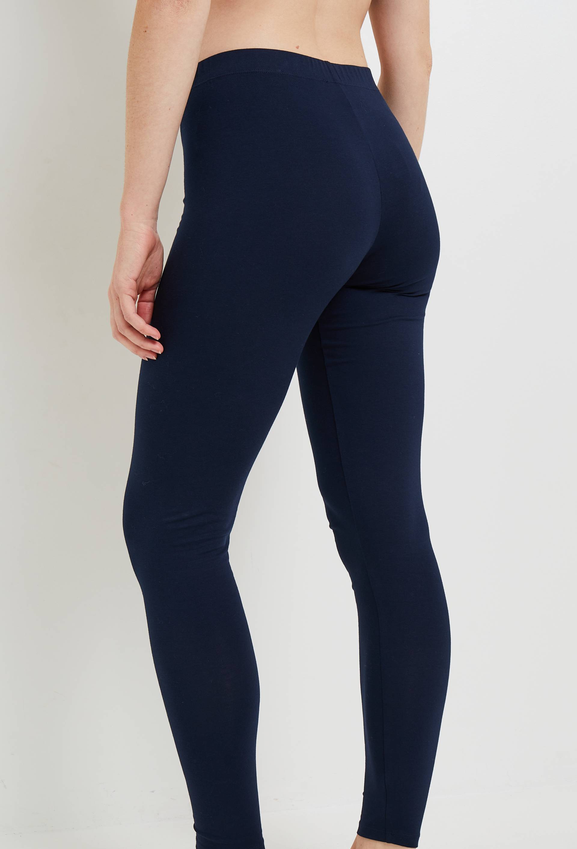 Legging uni en coton BIO GOTS, Bleu fonc&eacute;, large image number 3