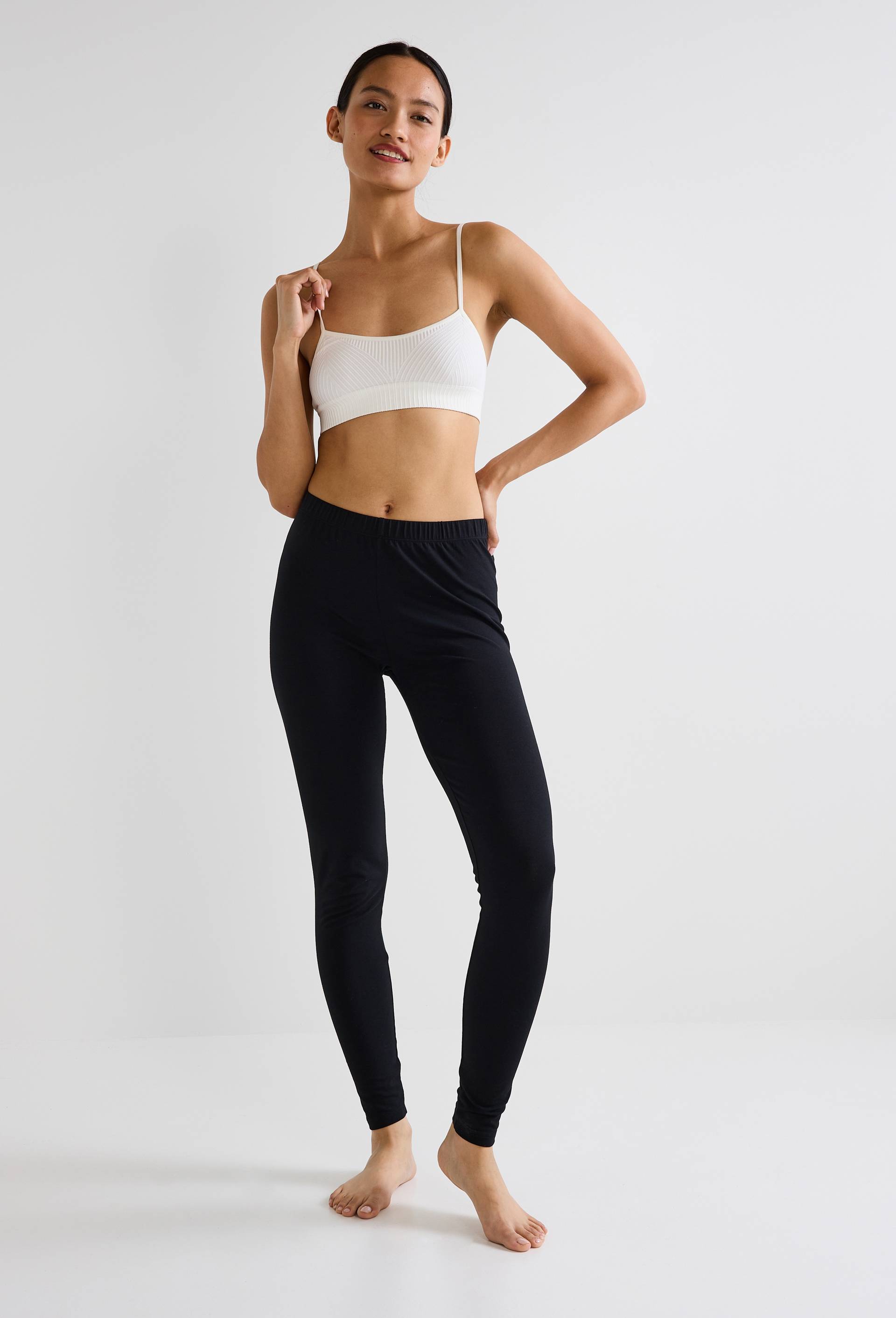 Legging uni en coton BIO GOTS, Noir, swatch image
