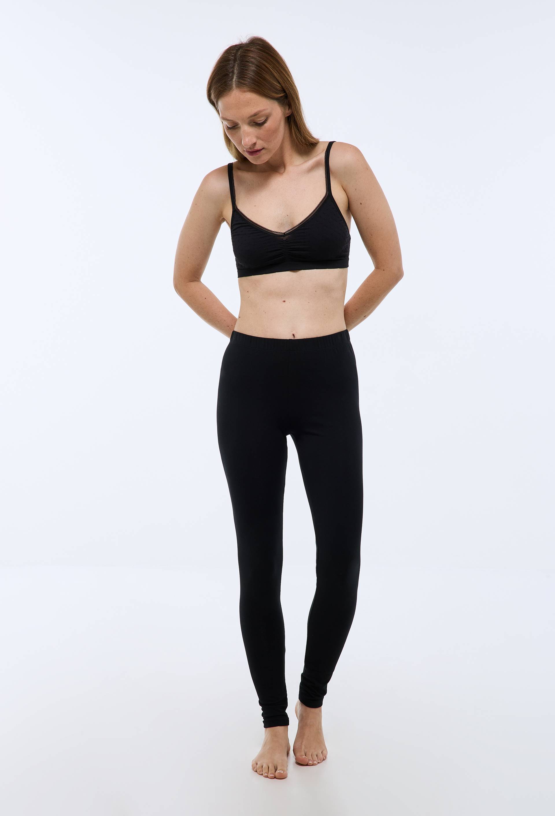 Legging uni en coton BIO GOTS, Noir, large image number 0