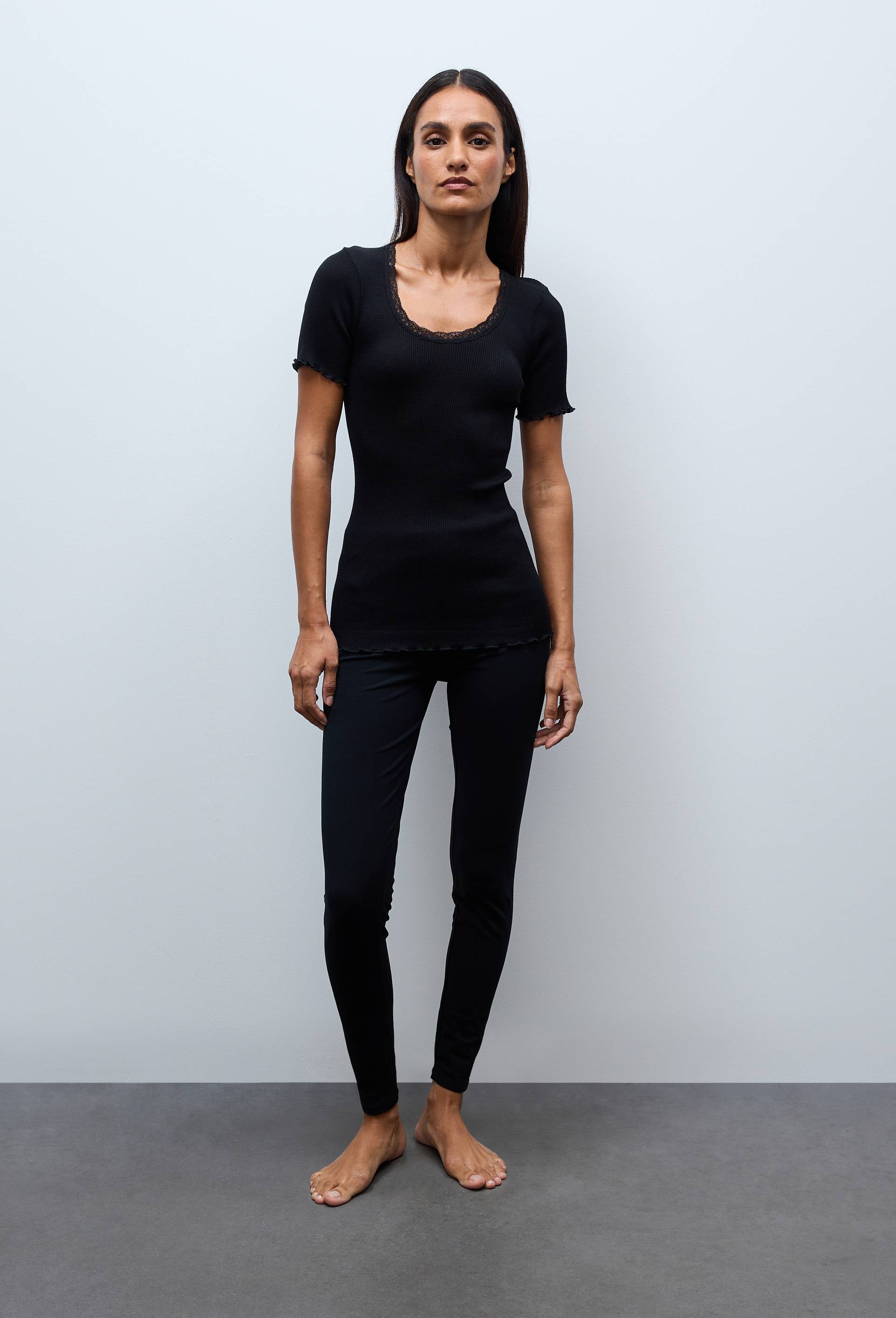 Legging uni en coton BIO GOTS, Noir, large image number 0.0