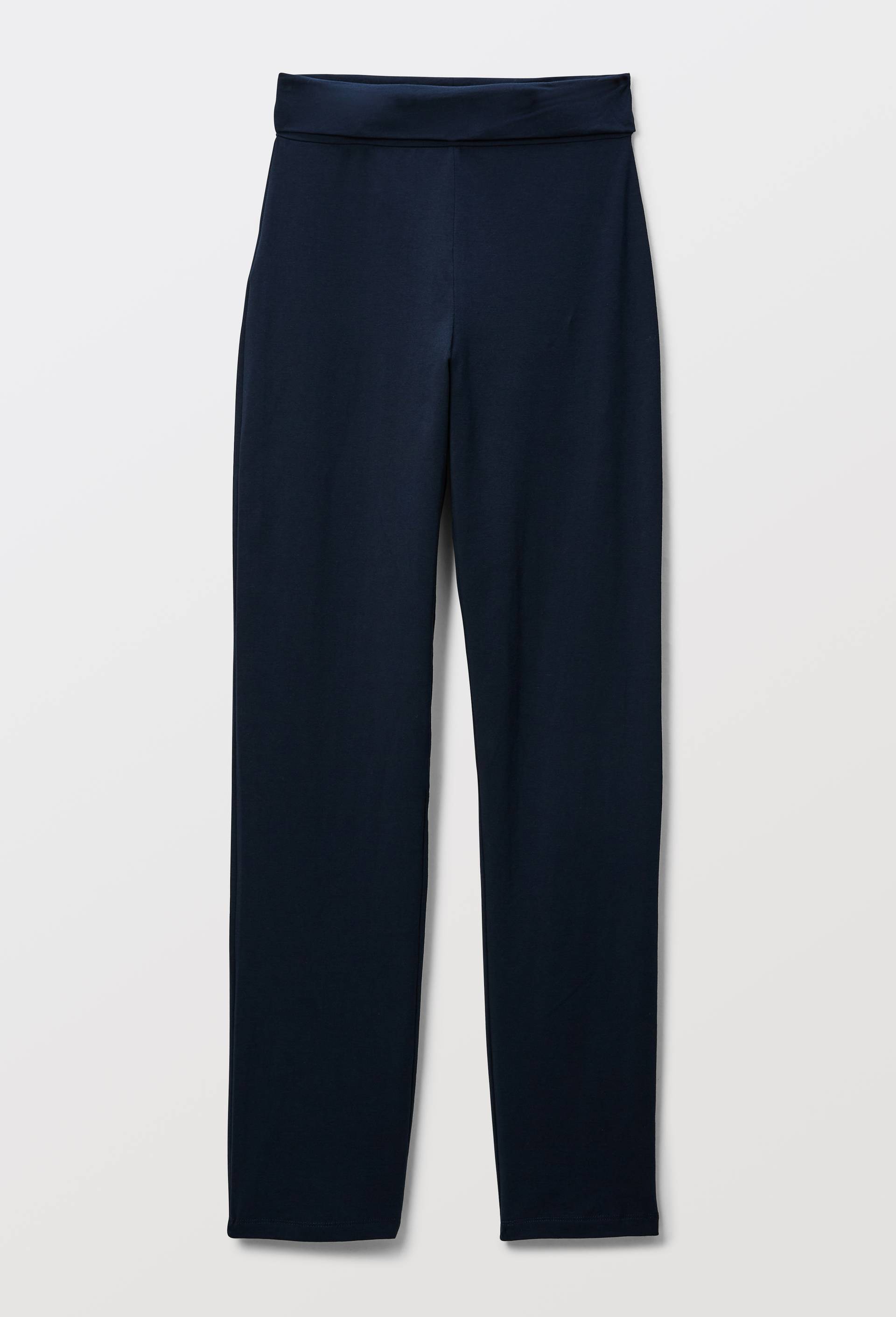 Pantalon droit uni en coton BIO GOTS, Bleu fonc&eacute;, large image number 2