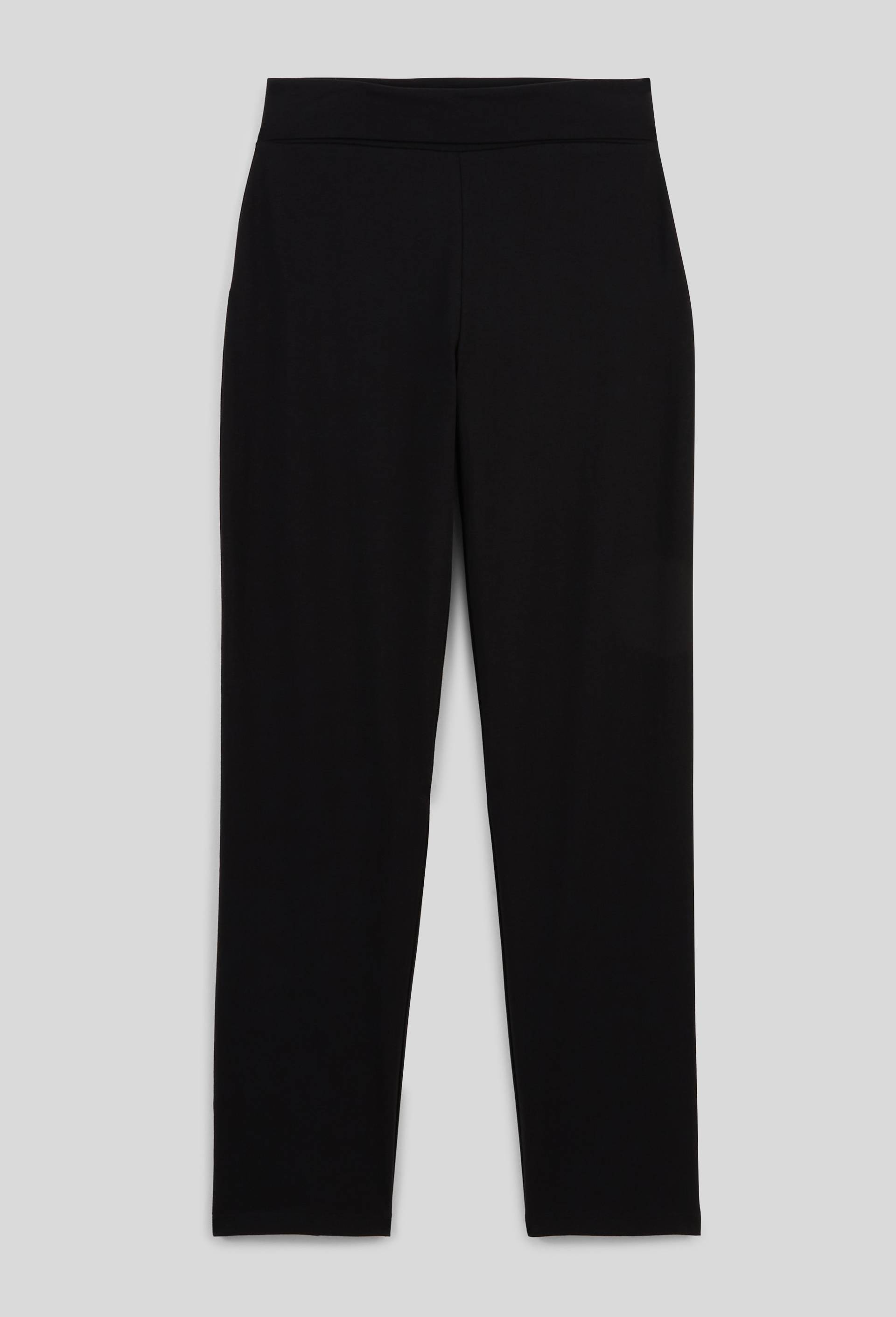 Pantalon droit uni en coton BIO GOTS, Noir, large image number 2