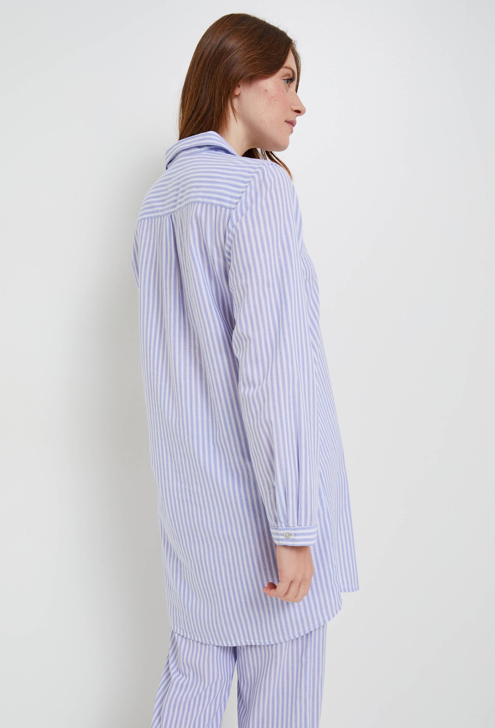 Chemise de nuit rayée en coton BIO, Bleu clair, large image number 1
