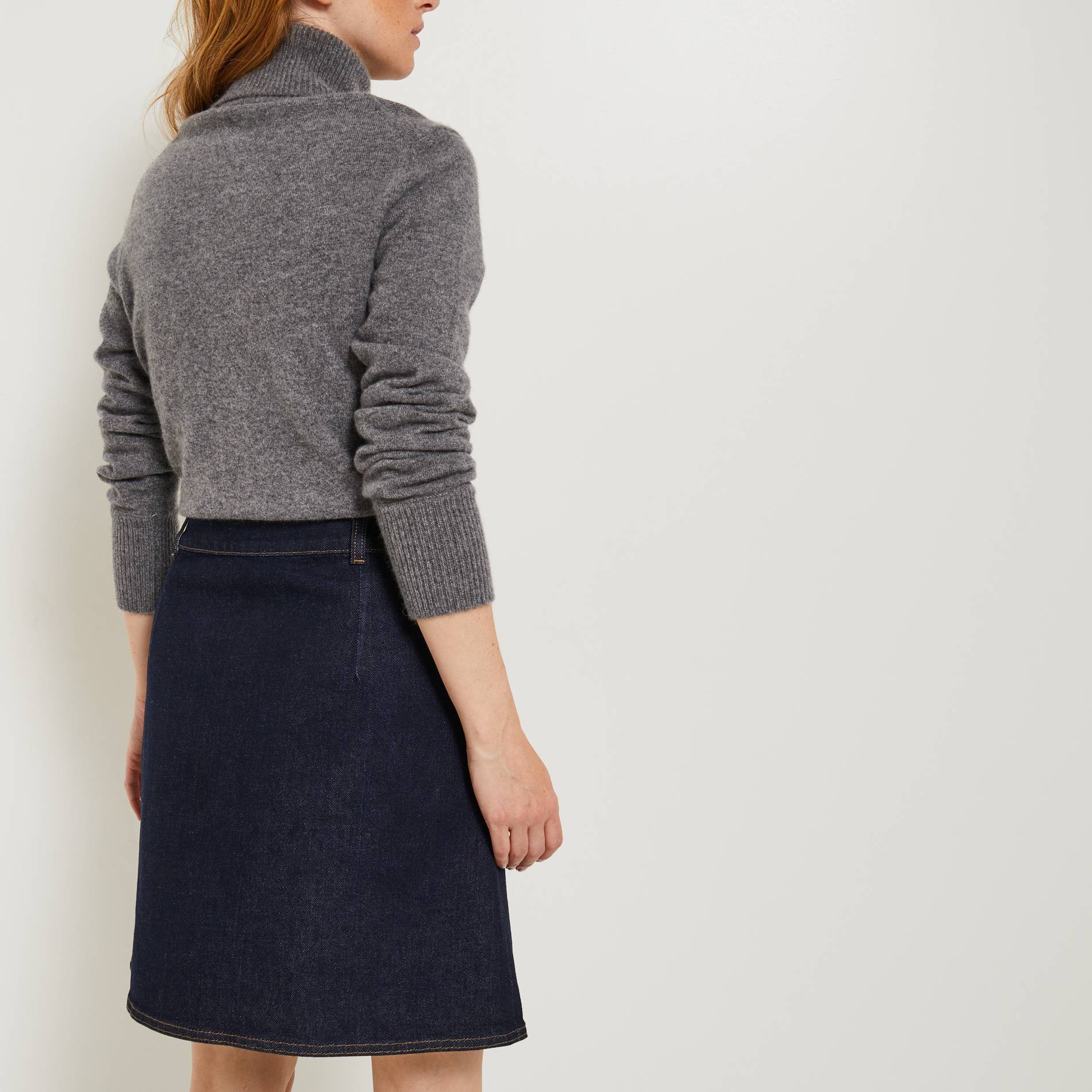 Jupe courte en denim, certifiée OEKO-TEX, Bleu foncé, large image number 1