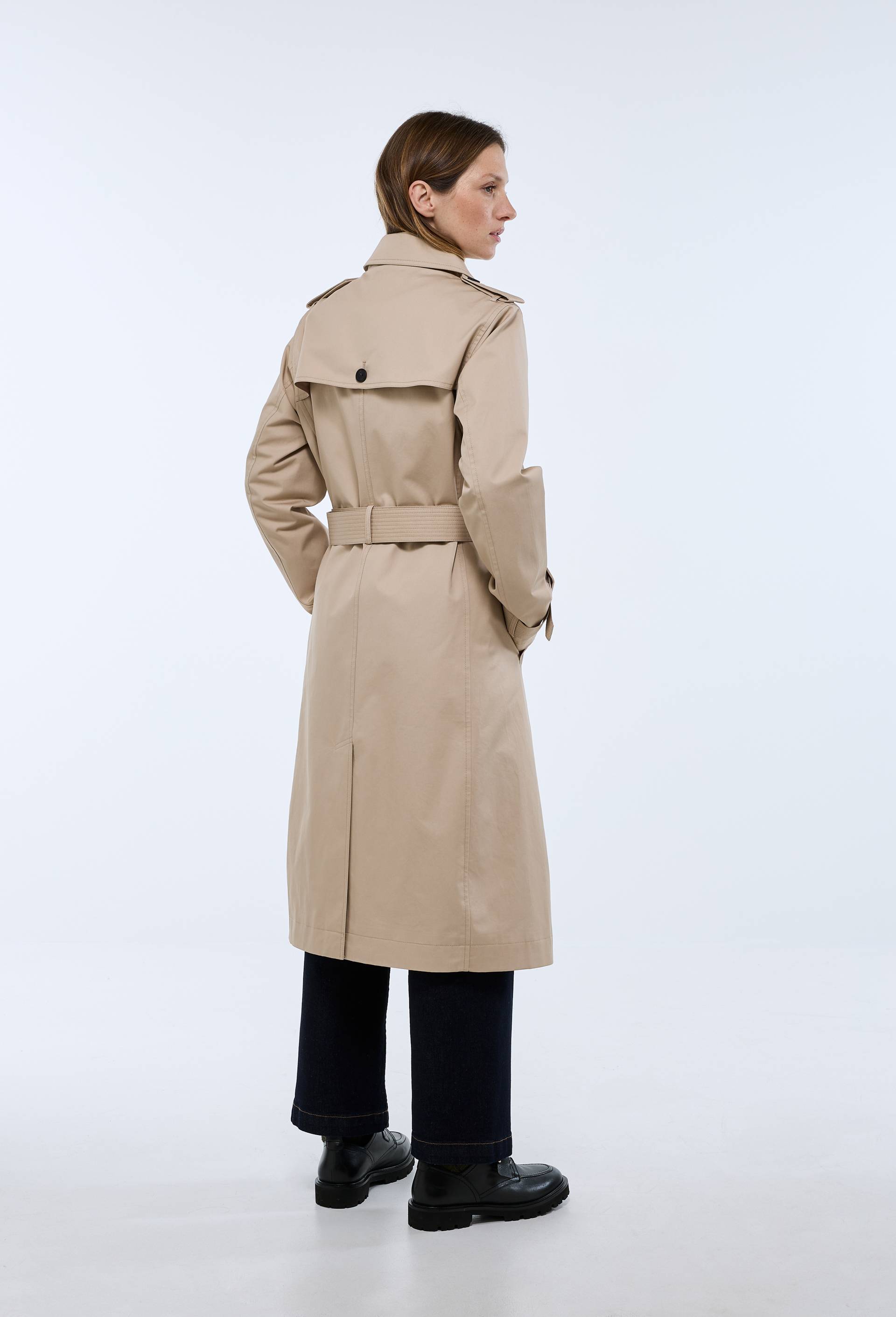 Trench ceintur&eacute; en coton, Beige, large image number 2